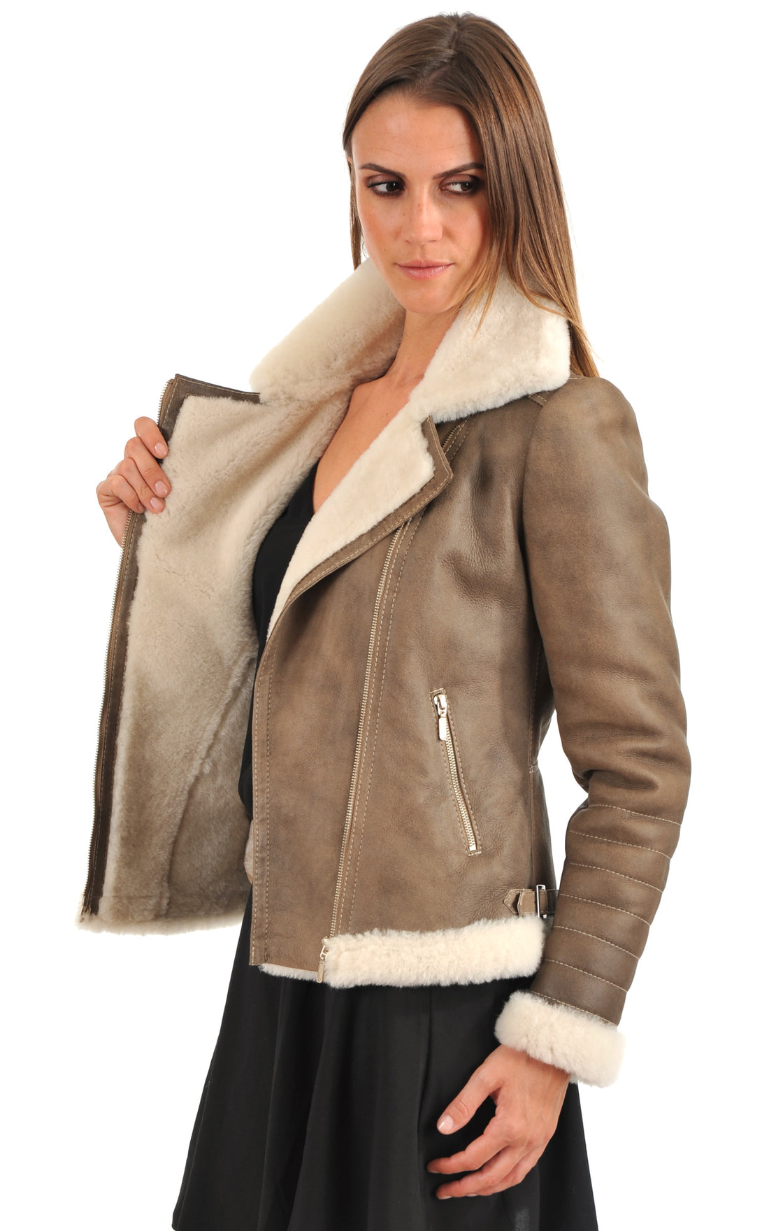 A &quot;NATY&quot; Beige La Canadienne Bombardier Femme closed photo