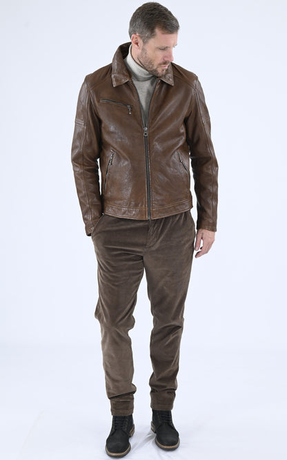 A &quot;PLATON 102423&quot; Cognac Daytona 73 Blouson Homme opened photo