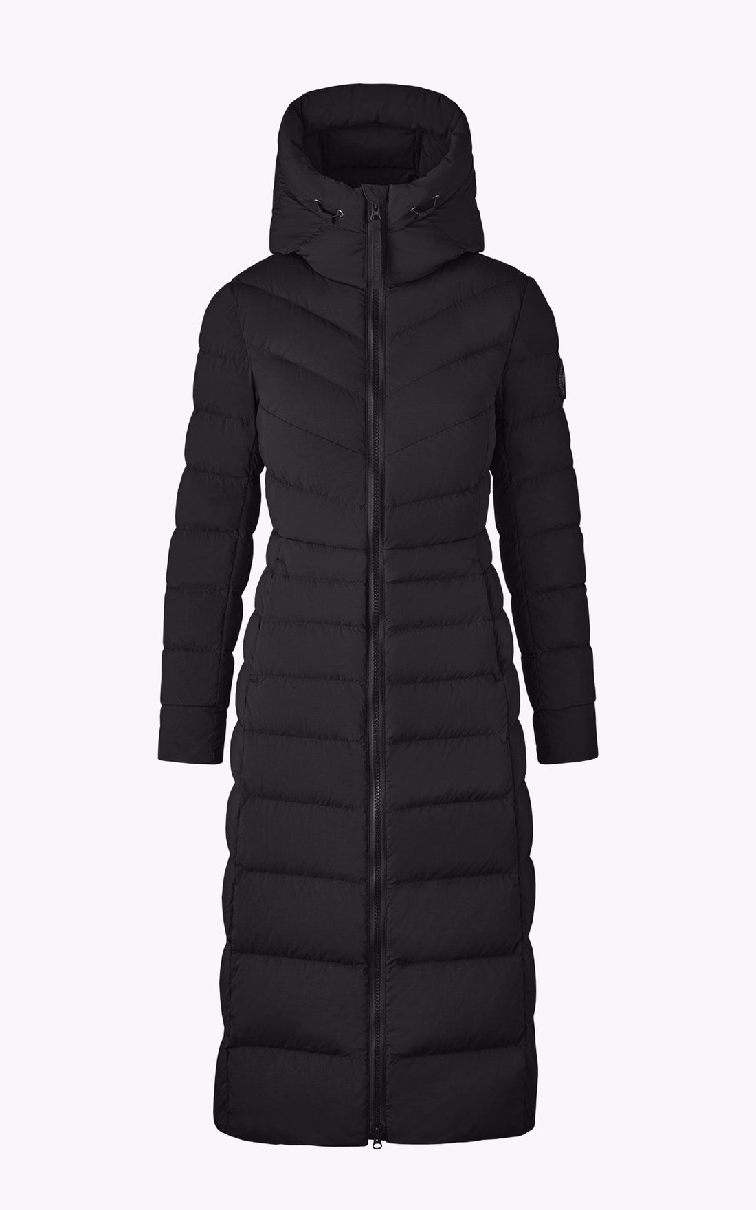 A &quot;CLAIR LONG COAT BLACK LABEL 2330WB&quot; Noir Canada Goose 7/8 Doudoune Femme opened photo