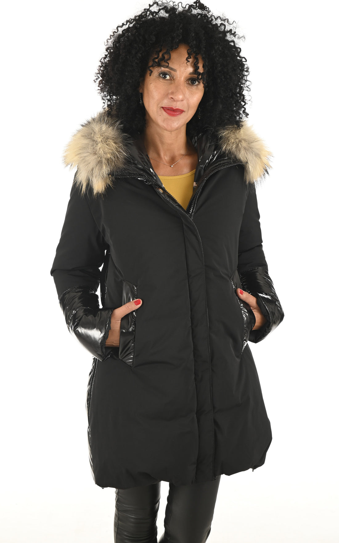 A &quot;KATRIN&quot; Black Flo&amp;Clo 3/4 Doudoune Femme closed photo