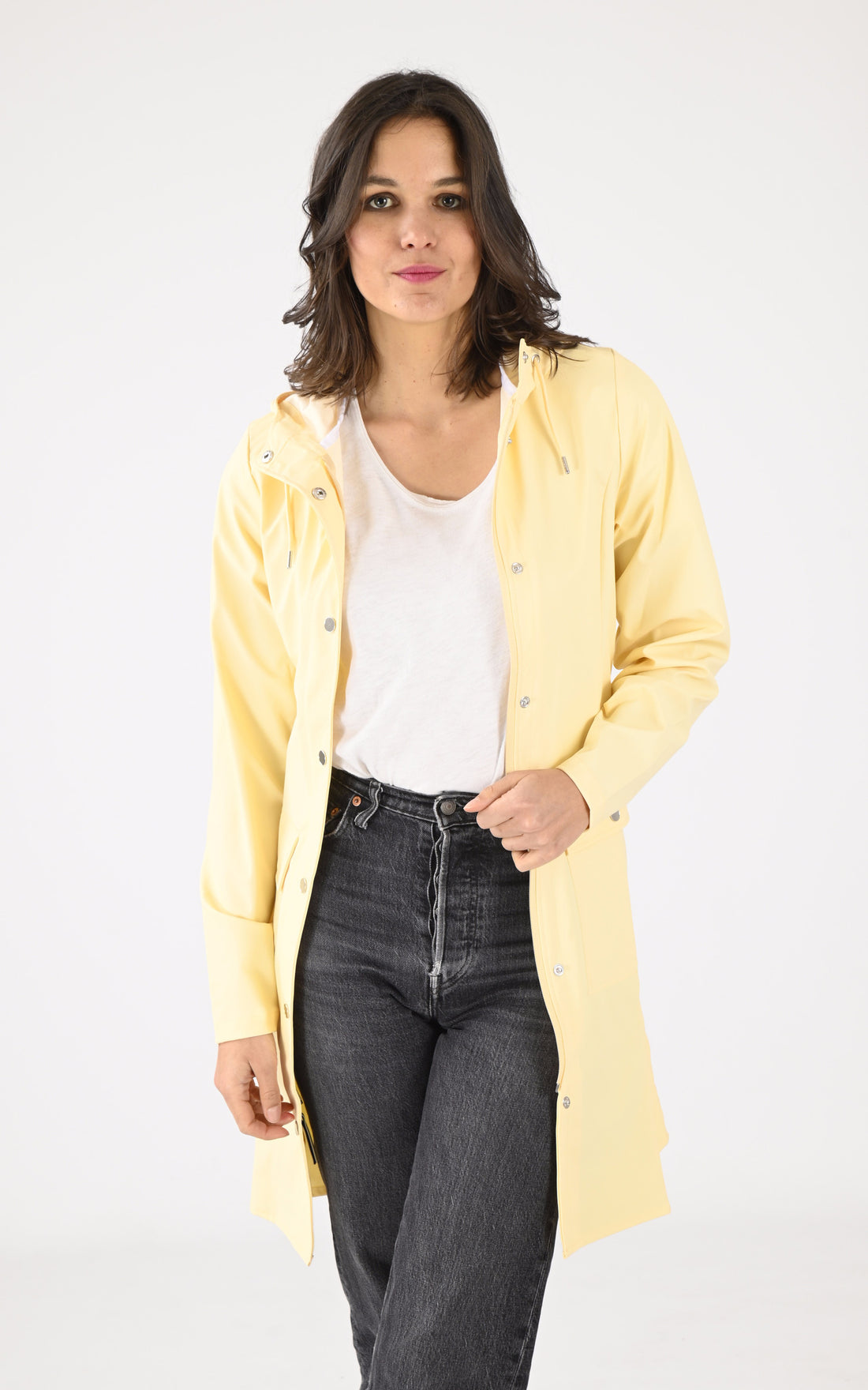 A &quot;18130 CURVE JACKET&quot; Jaune Rains 3/4 Femme opened photo