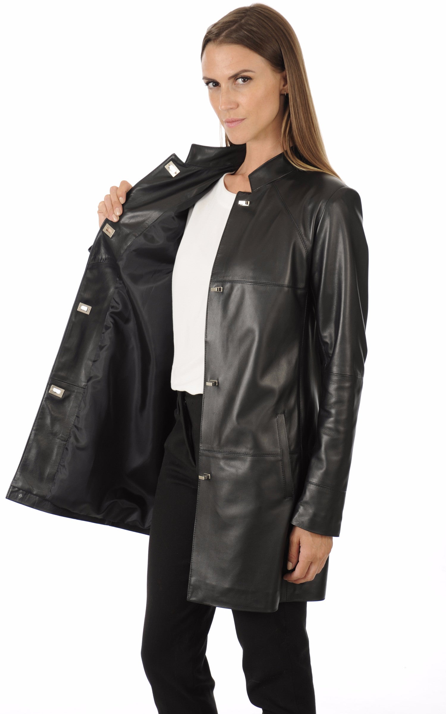 Veste 3/4 cuir noir La Canadienne La Canadienne