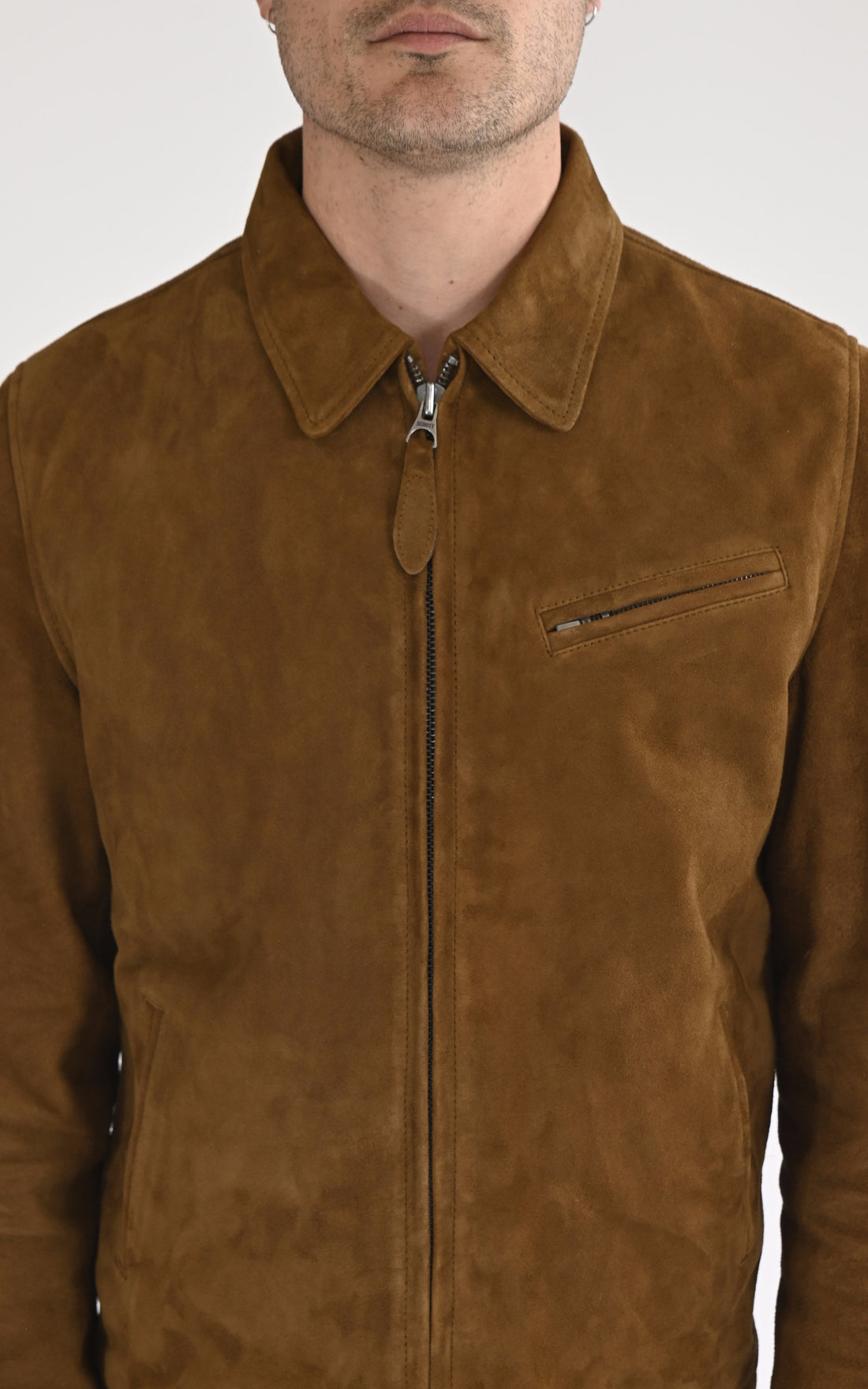 A &quot;LC WORK&quot; Cognac Schott Blouson Homme opened photo