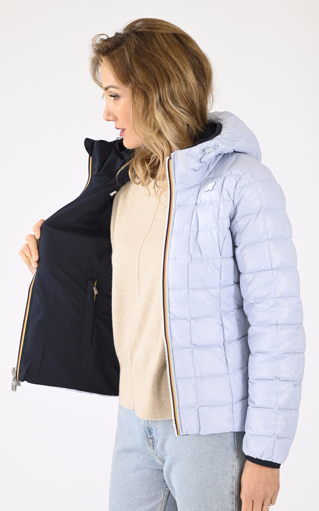 A &quot;LILY ST THERMO DO K8127XW&quot; Bleu Marine K-Way Blouson Femme opened photo