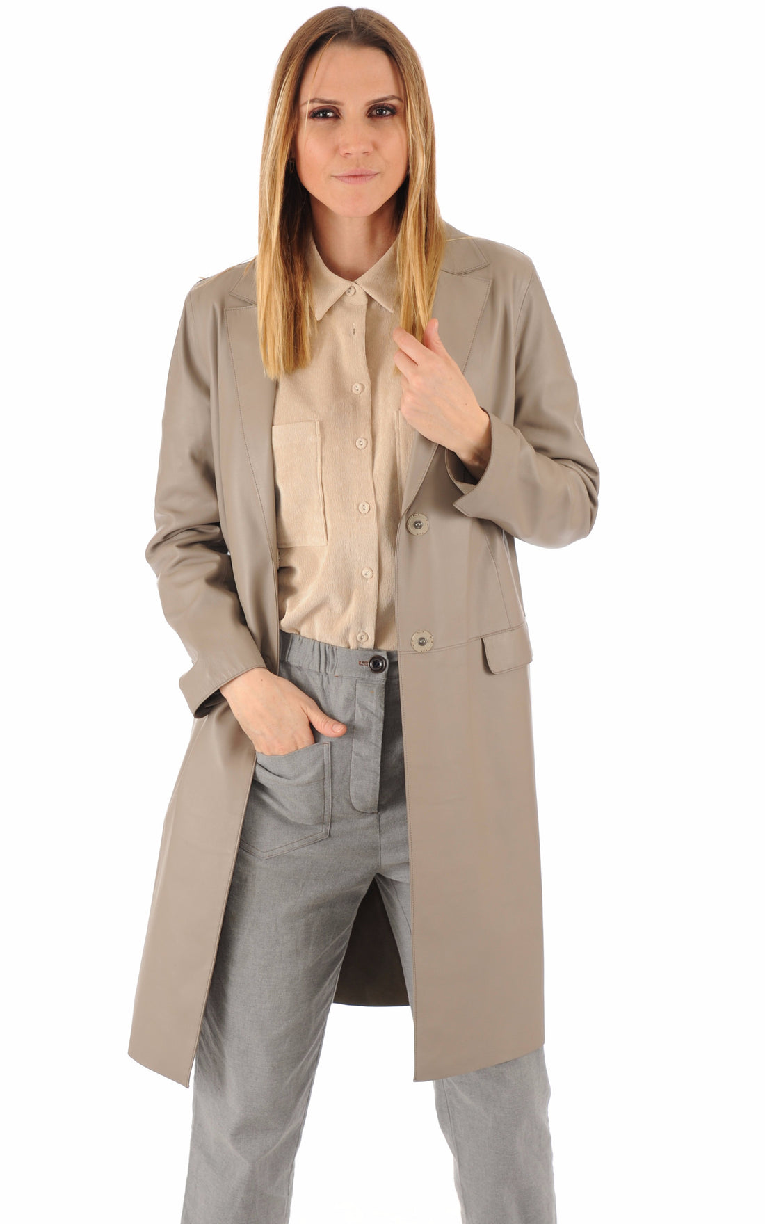 A &quot;F016&quot; Taupe Suprema 7/8 Femme opened photo