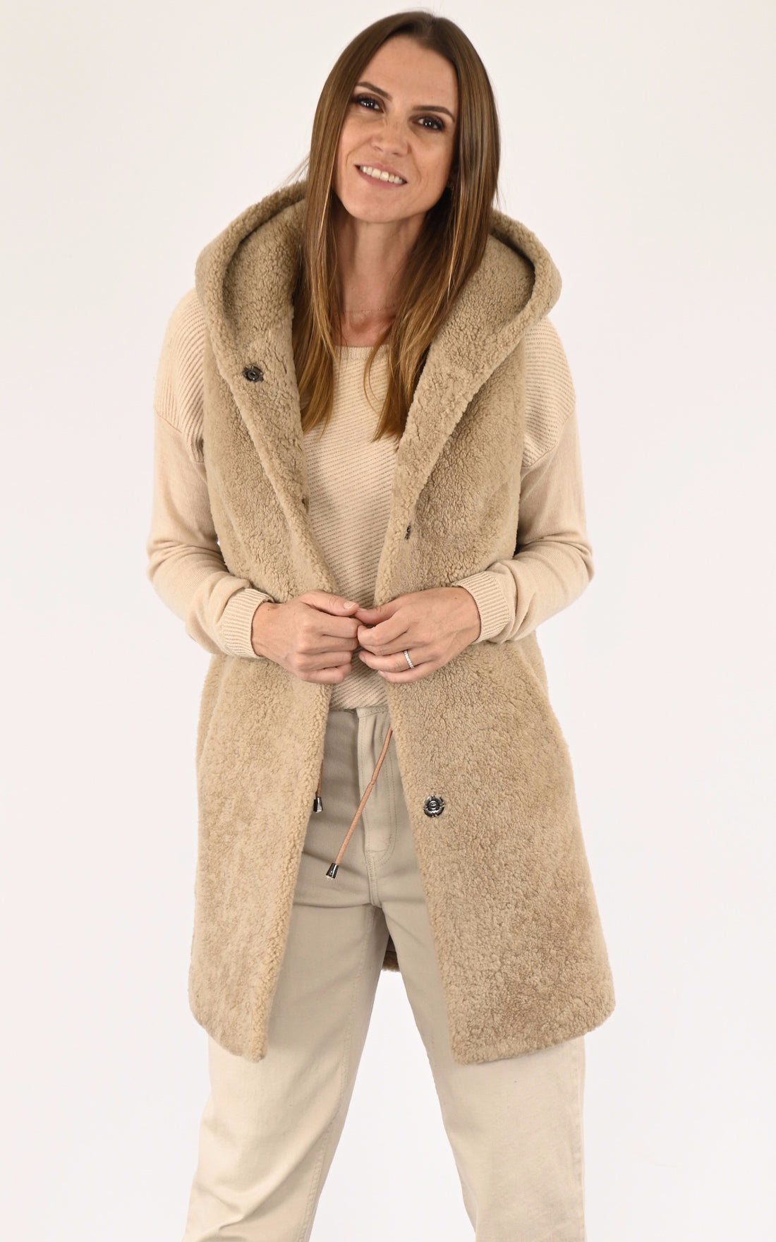 A &quot;GERMINA&quot; Beige Levinsky Gilet Femme opened photo