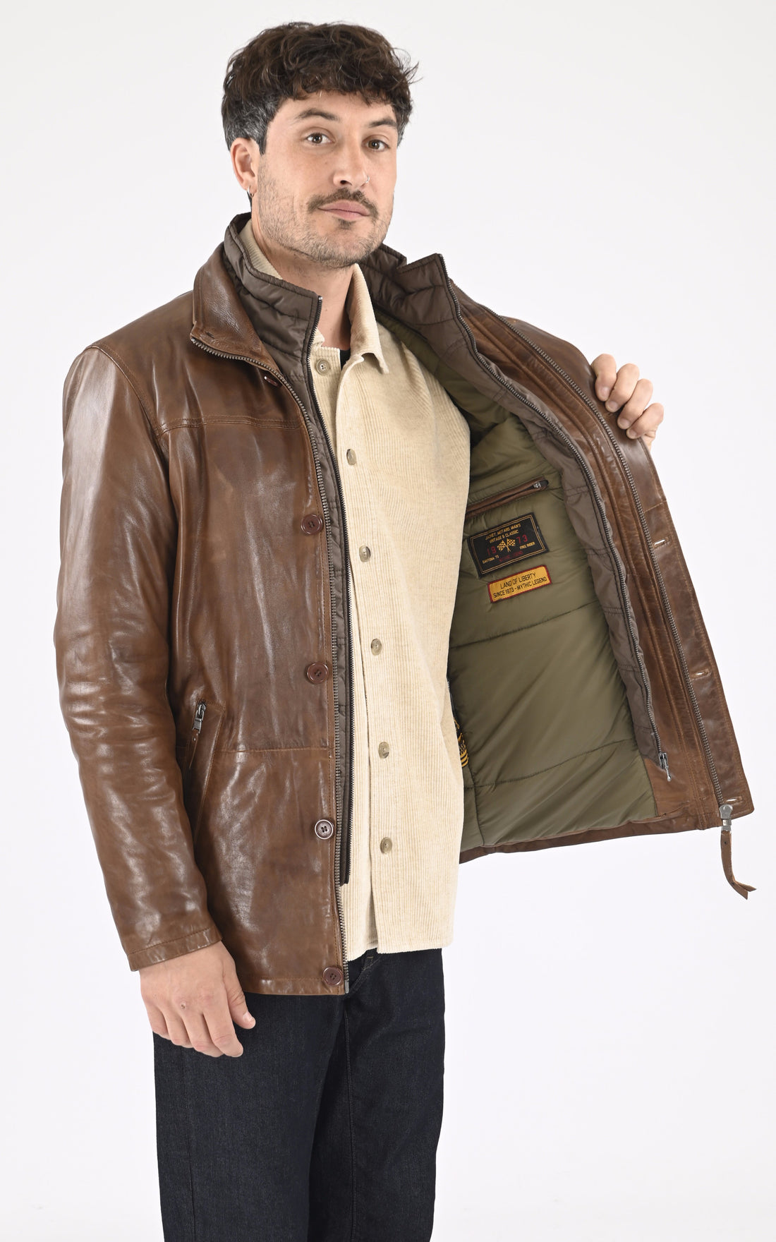 A &quot;MOOSE 102872&quot; Marron Daytona 73 3/4 Homme opened photo