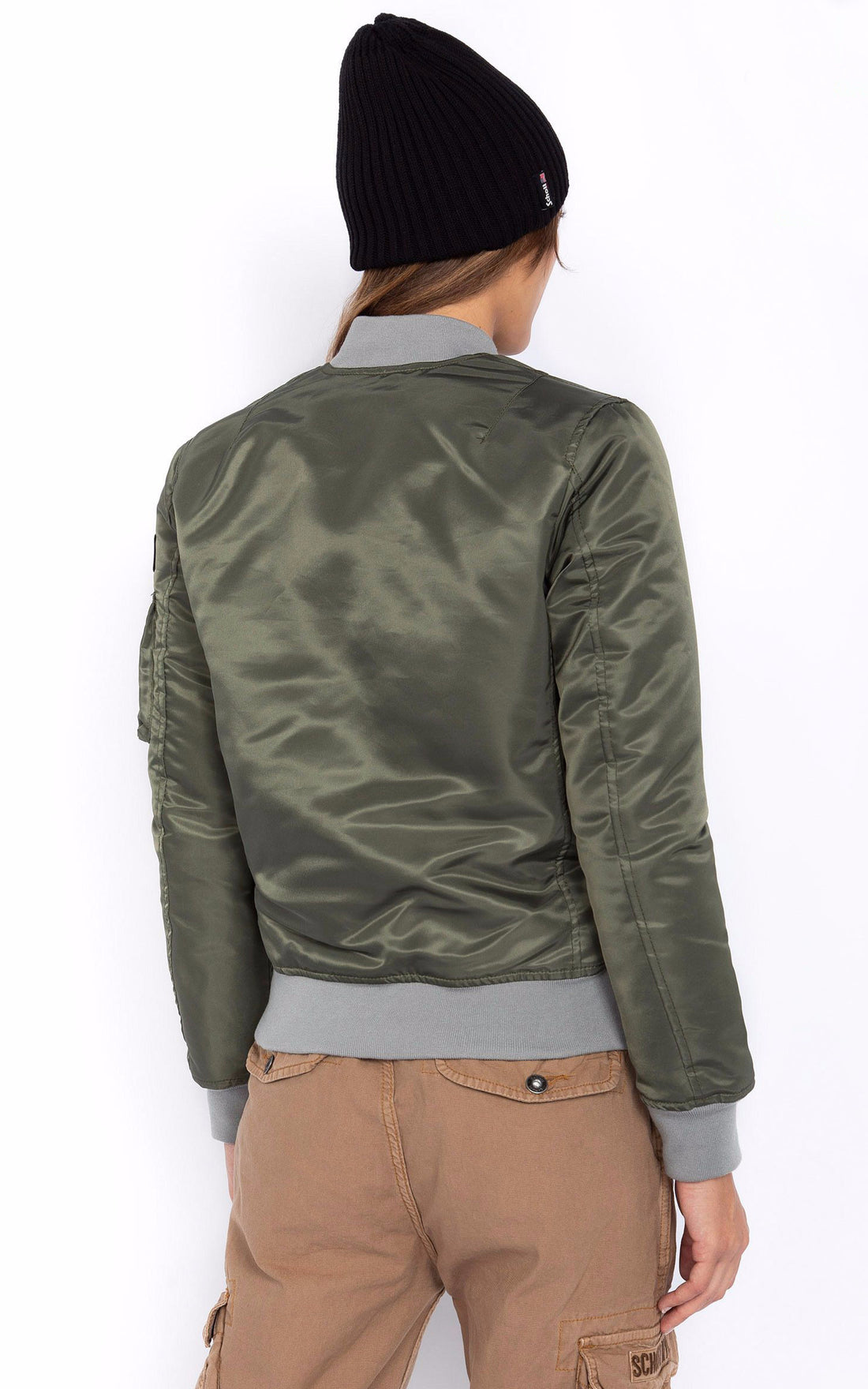 A &quot;AIRFORCEWRS&quot; Vert Schott Blouson Femme closed photo