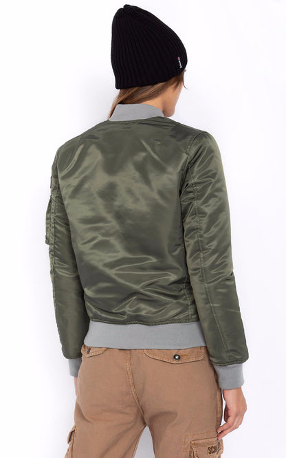 A &quot;AIRFORCEWRS&quot; Vert Schott Blouson Femme back photo