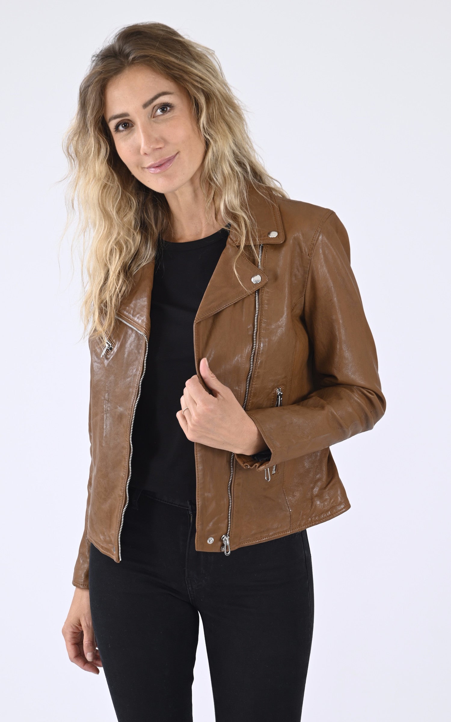 A &quot;OLYMPE 101964&quot; Cognac Rose Garden Blouson Femme opened photo 1