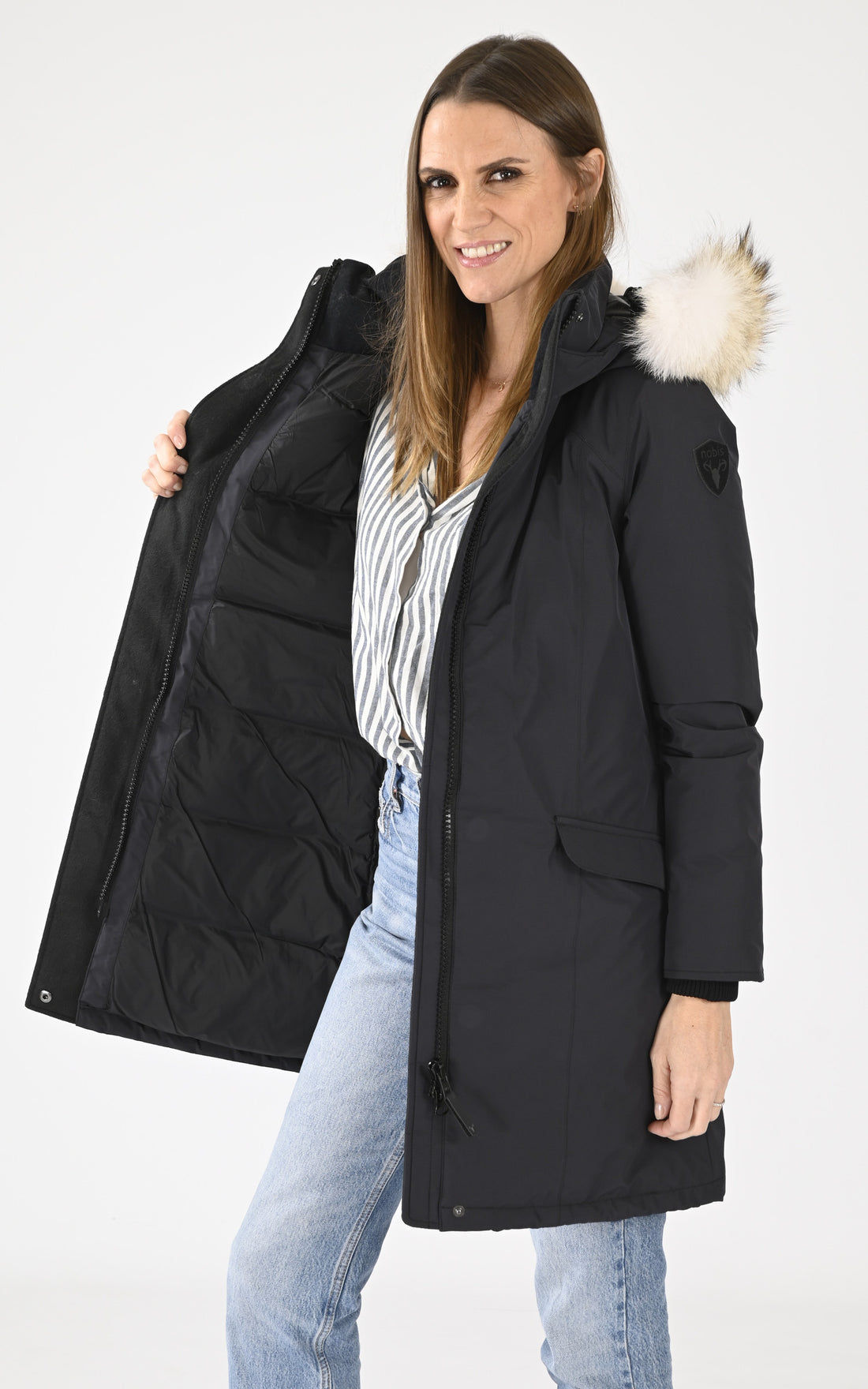 A &quot;REBECCA 3L&quot; Noir Nobis Ves Doudoune Femme opened photo