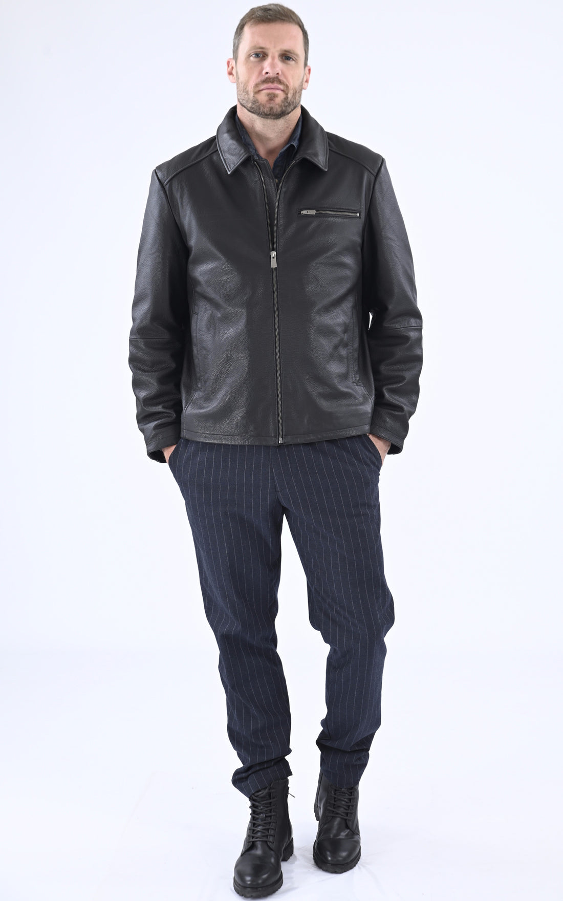 A &quot;LAZZARO-R&quot; Noir Smarty Blouson Homme opened photo