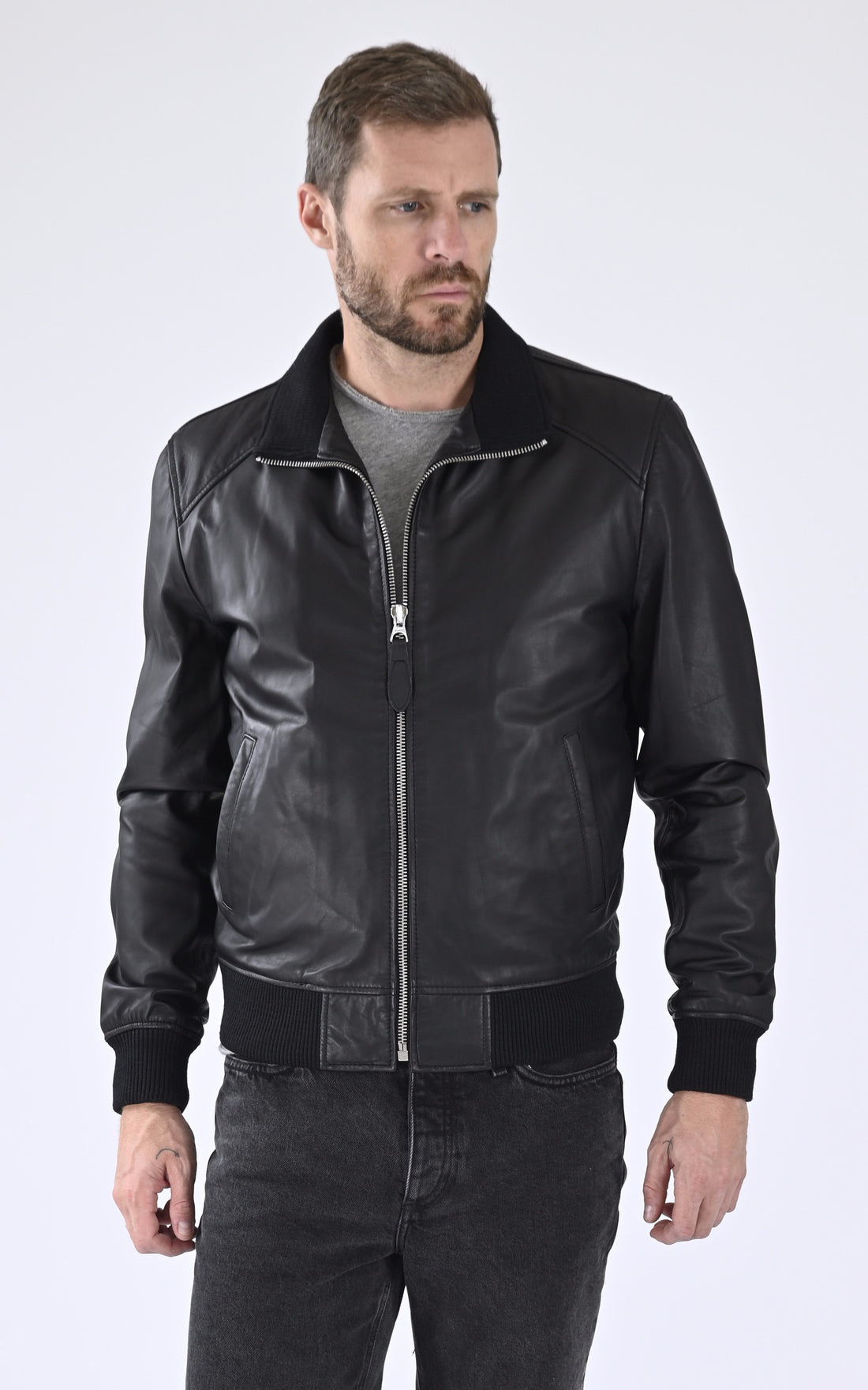 A &quot;LC FRESNO&quot; Noir Schott Blouson Homme opened photo