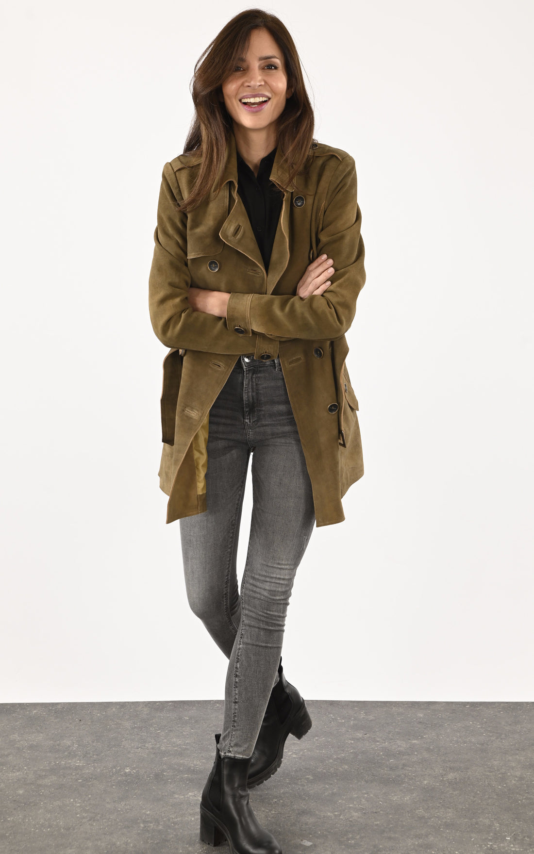 A &quot;MORAINE VEL&quot; Taupe Possery 3/4 Femme closed photo