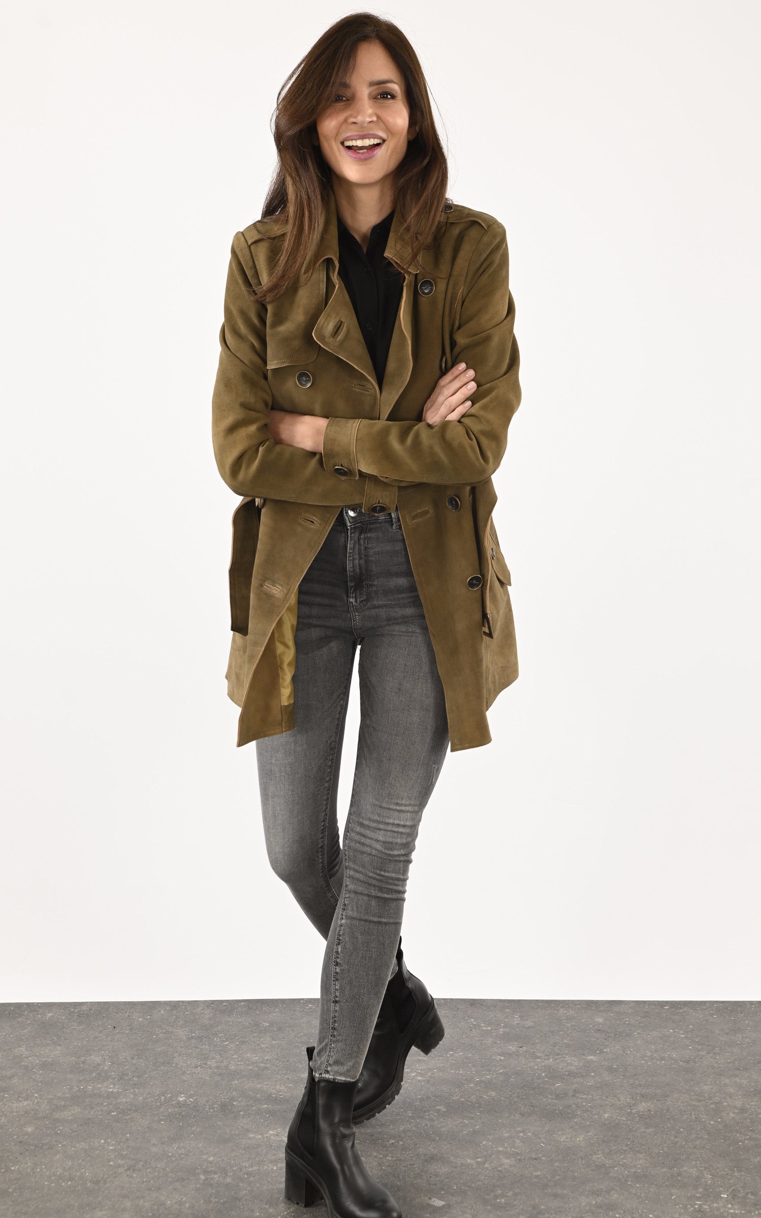 A &quot;MORAINE VEL&quot; Taupe Possery 3/4 Femme opened photo 2