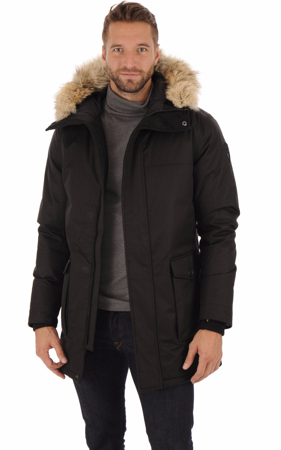 A &quot;YVES&quot; Noir Nobis 3/4 Doudoune Homme opened photo