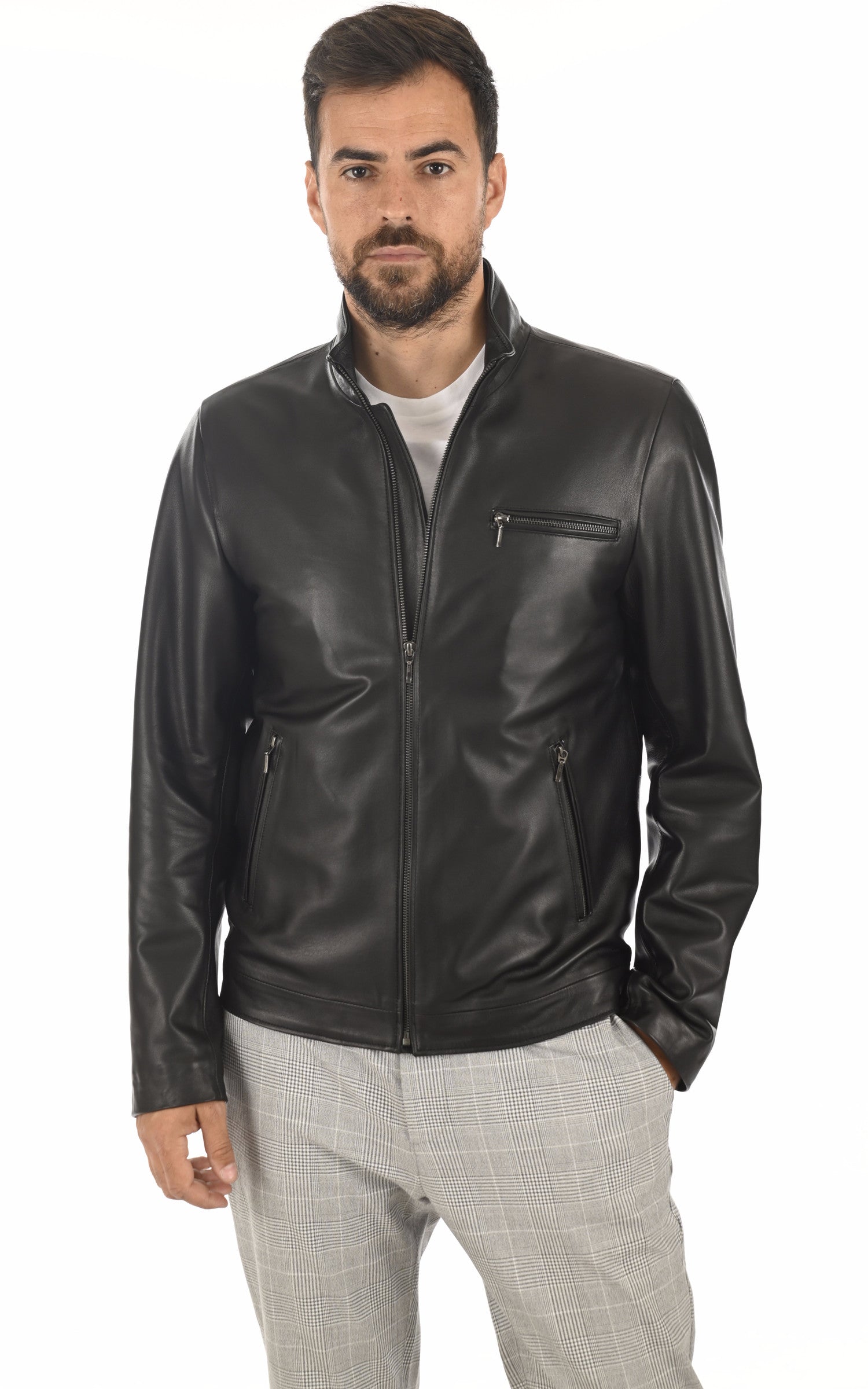 A &quot;TRENDY&quot; Noir La Canadienne Blouson Homme closed photo 2