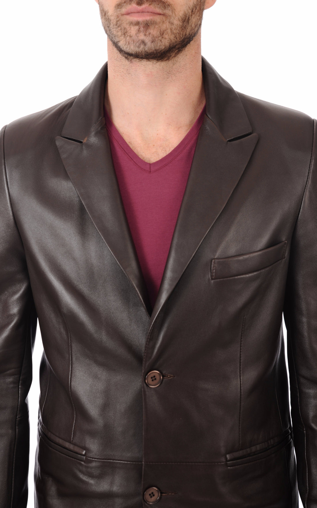 A &quot;TONY&quot; Marron La Canadienne Veste Homme closed photo
