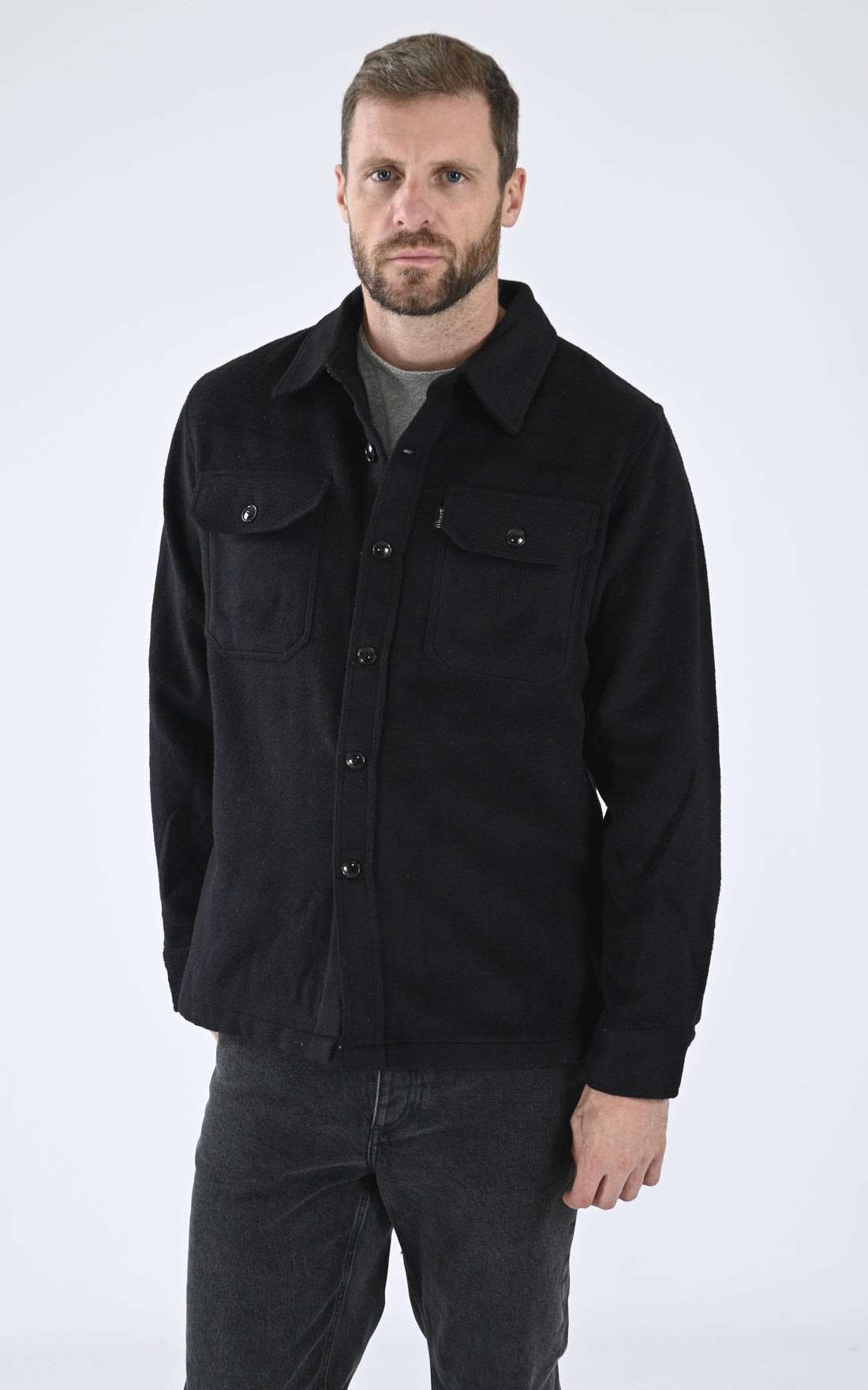 A &quot;SH CARL 3&quot; Noir Schott Chemise Homme opened photo
