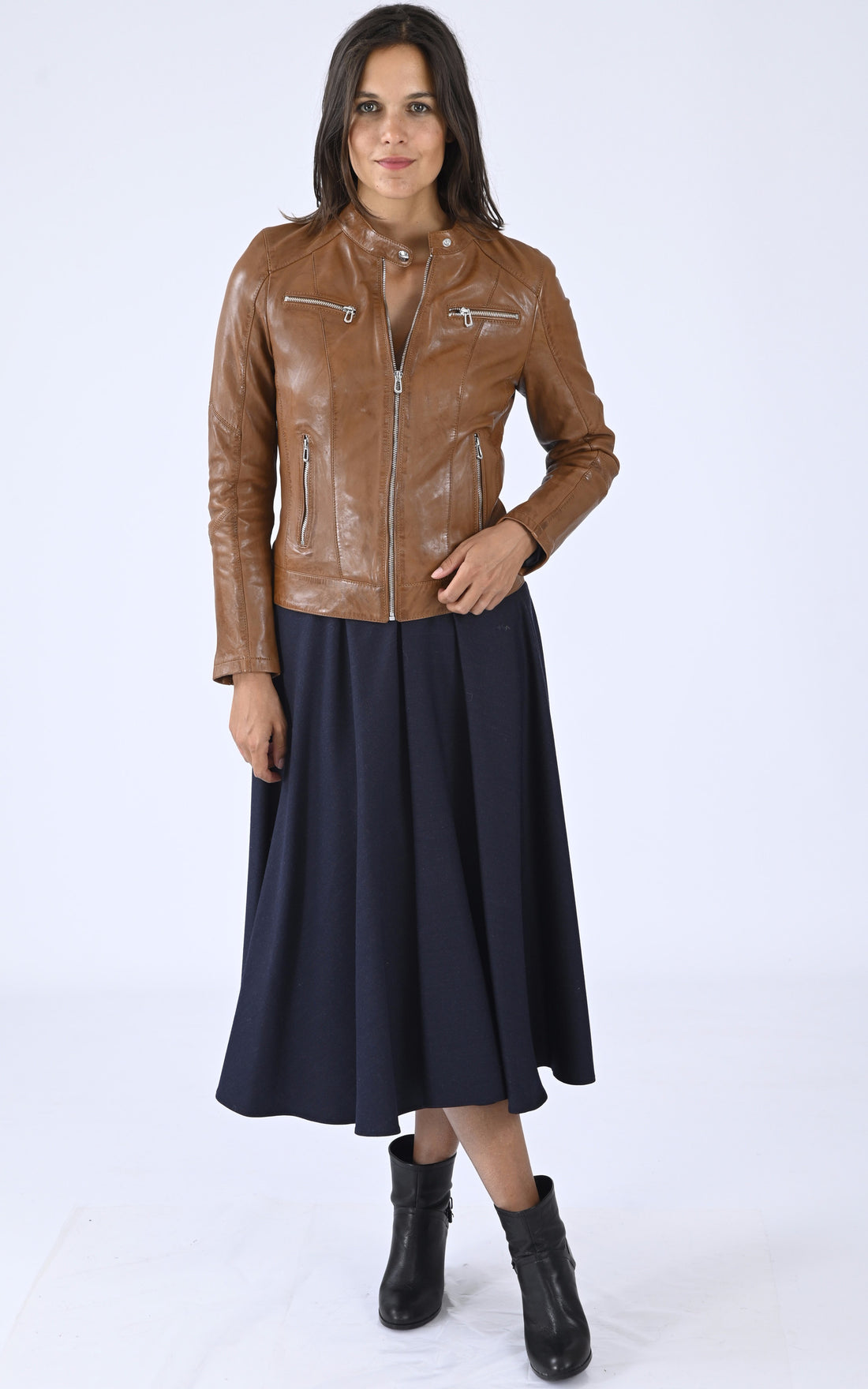 A &quot;JOLYA 102581&quot; Cognac Rose Garden Blouson Femme opened photo