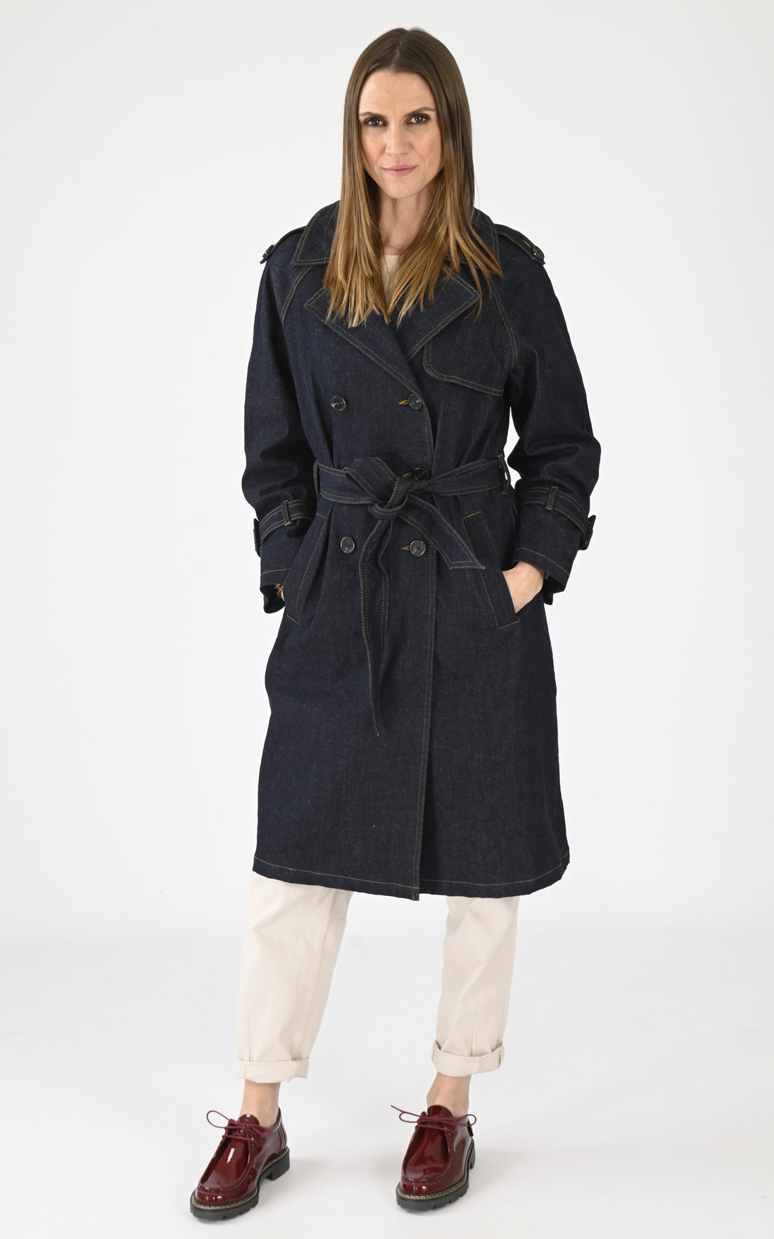 A &quot;MUSHU 64589&quot; Bleu Oakwood Trench Femme opened photo