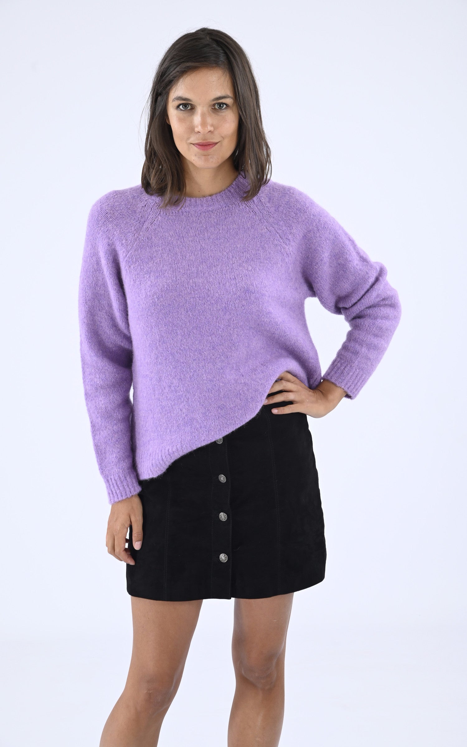 A &quot;MATYA&quot; Violet Les Tricots de Léa Pull Femme closed photo
