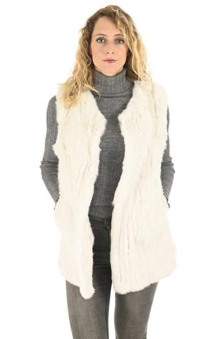 A &quot;GILET 70&quot; Craie La Canadienne Veste Femme opened photo