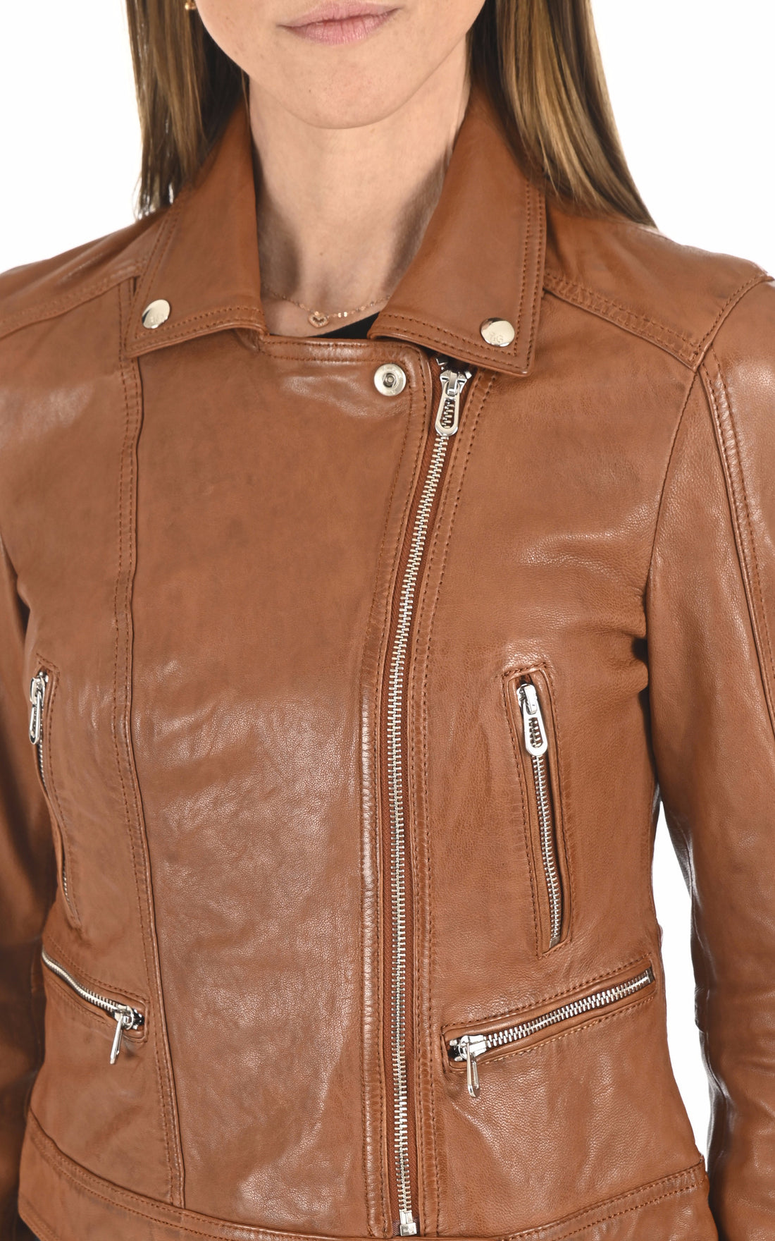 A &quot;PANILA 102100&quot; Cognac Rose Garden Blouson Femme opened photo