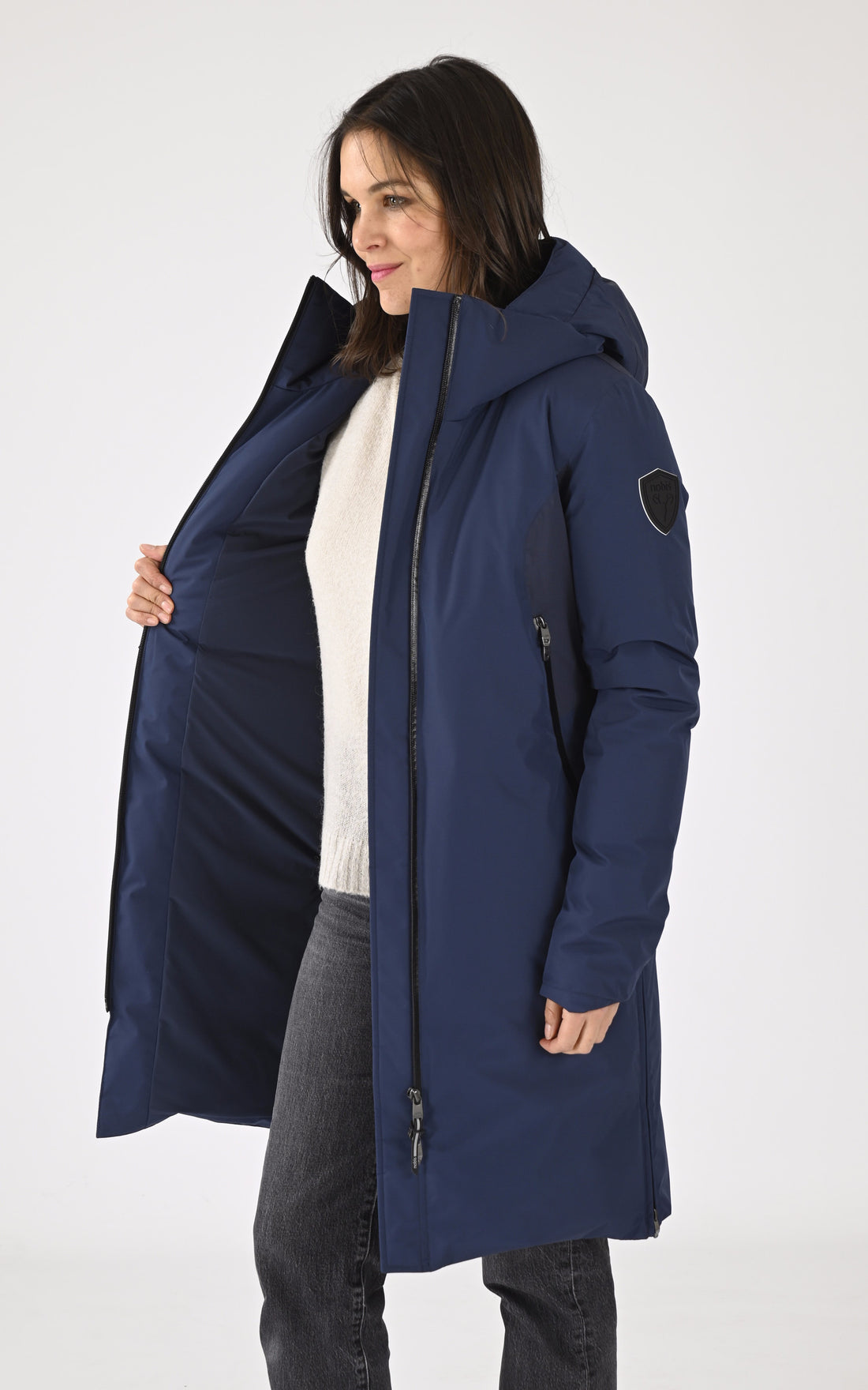 A &quot;INARA&quot; Bleu Marine Nobis 7/8 Femme opened photo