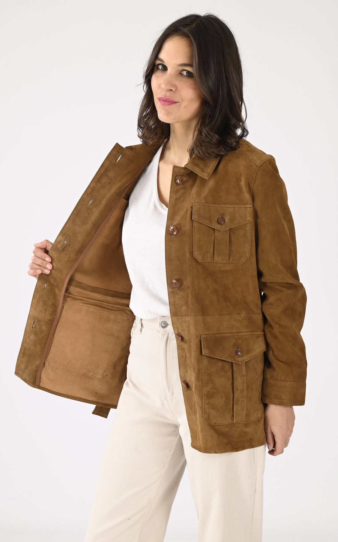 A &quot;LCW MERYL&quot; Caramel Schott Veste Femme opened photo