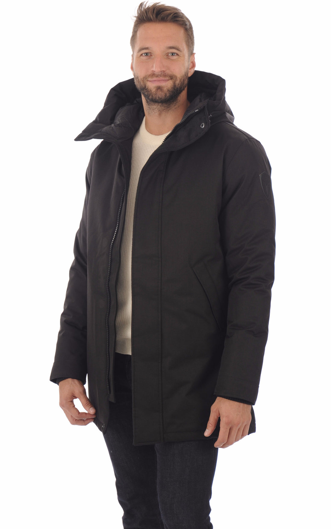 A &quot;PIERRE&quot; Noir Nobis 3/4 Doudoune Homme opened photo