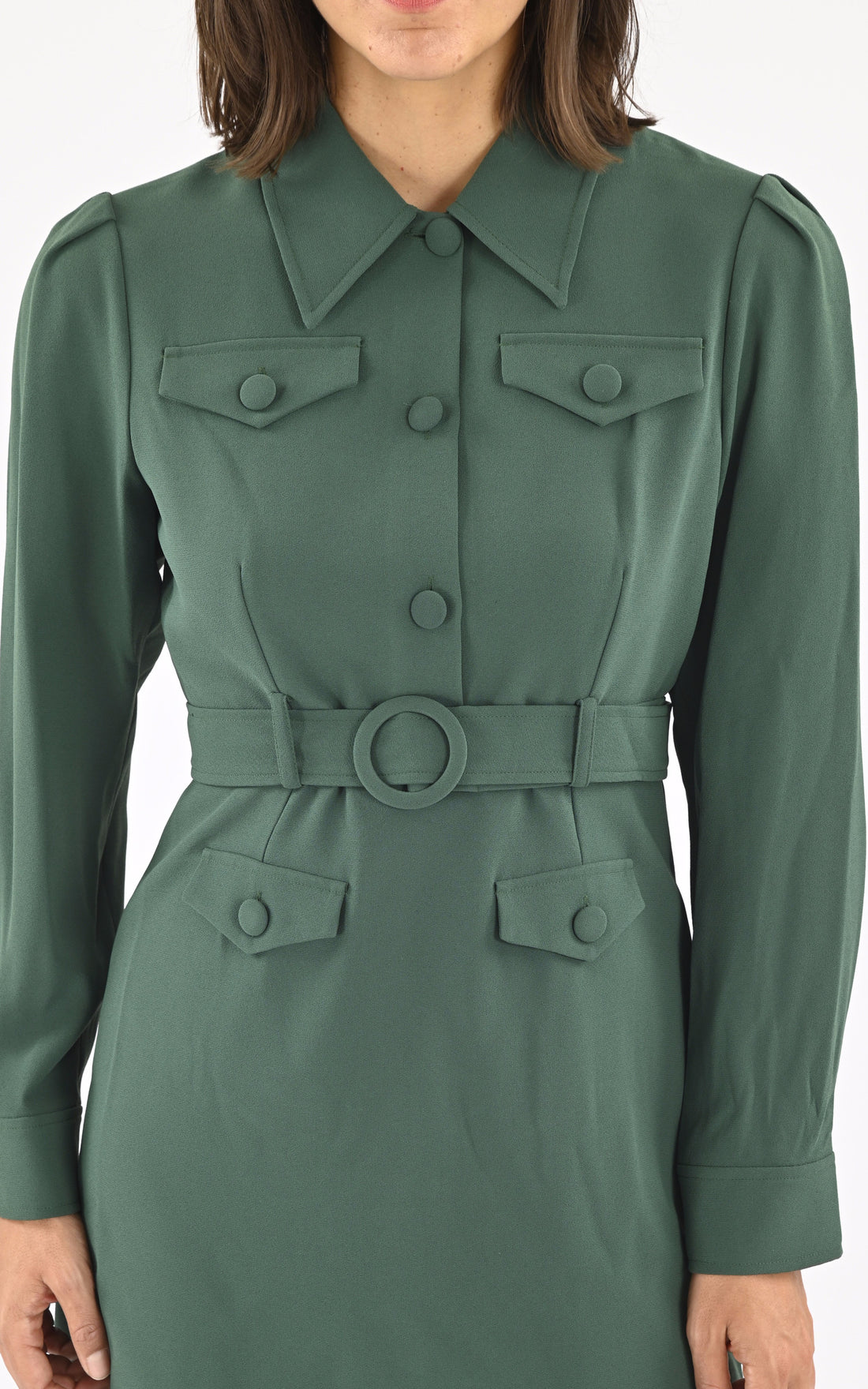 A &quot;ROYA&quot; Vert Tara Jarmon Robe Femme opened photo