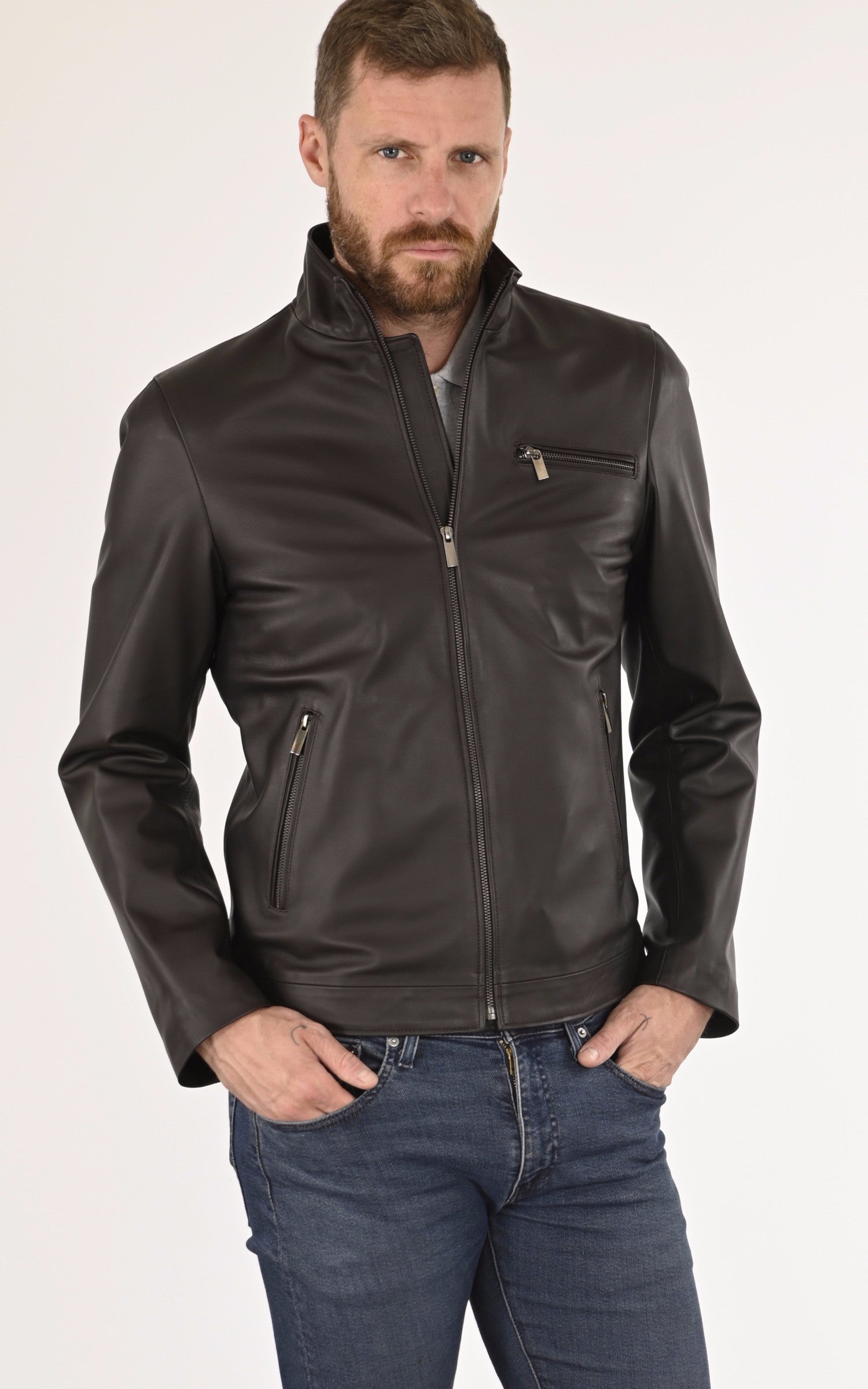 A &quot;TRENDY&quot; Marron La Canadienne Blouson Homme opened photo 1