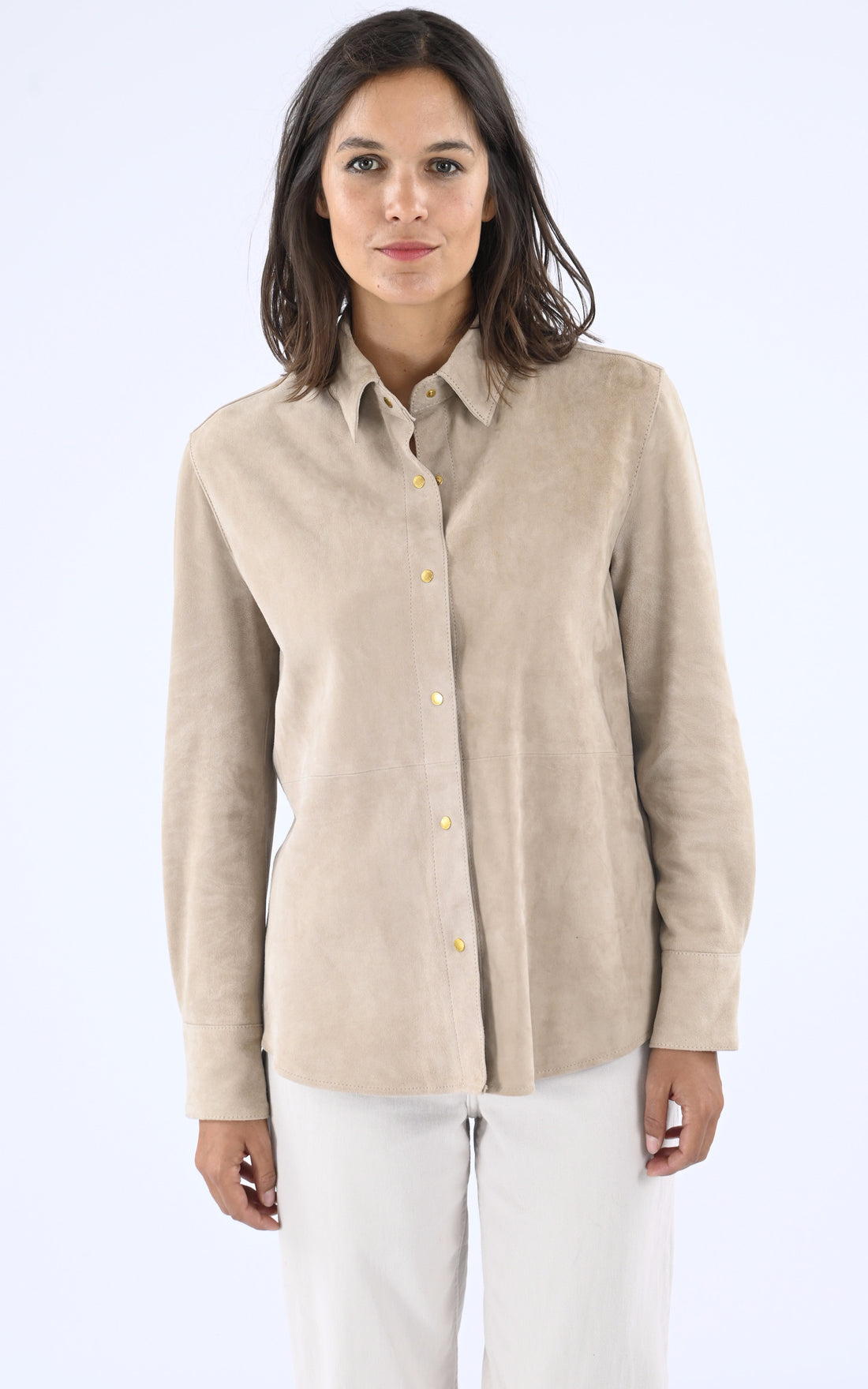 A &quot;LCW CALISTAS&quot; Beige Schott Chemise Femme opened photo