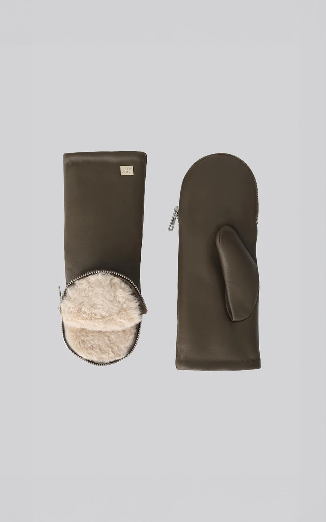 Moufles Betrice-N cuir espresso