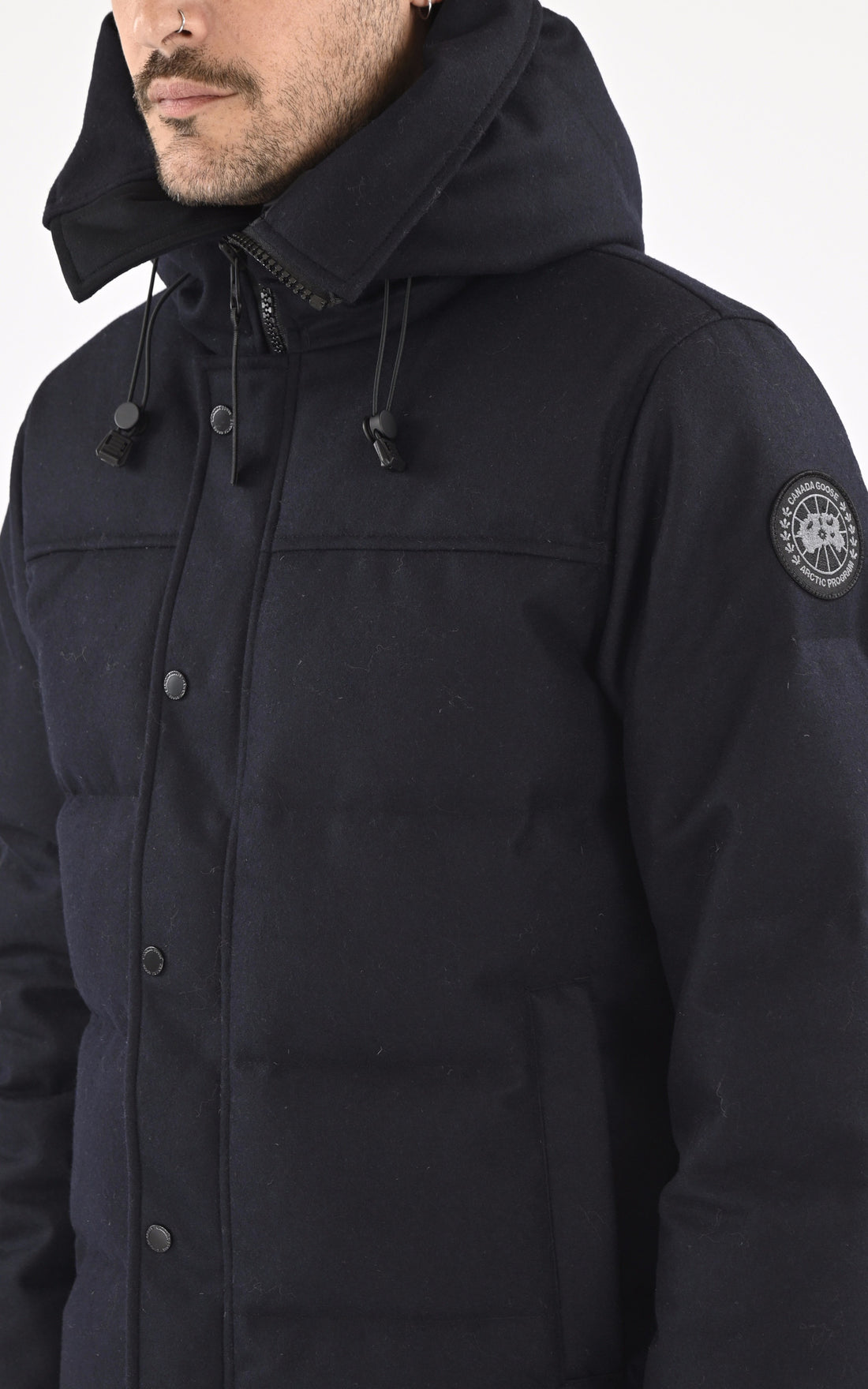 A &quot;MAC MILLAN WOOL 3804M1&quot; Bleu Canada Goose 3/4 Doudoune Homme opened photo