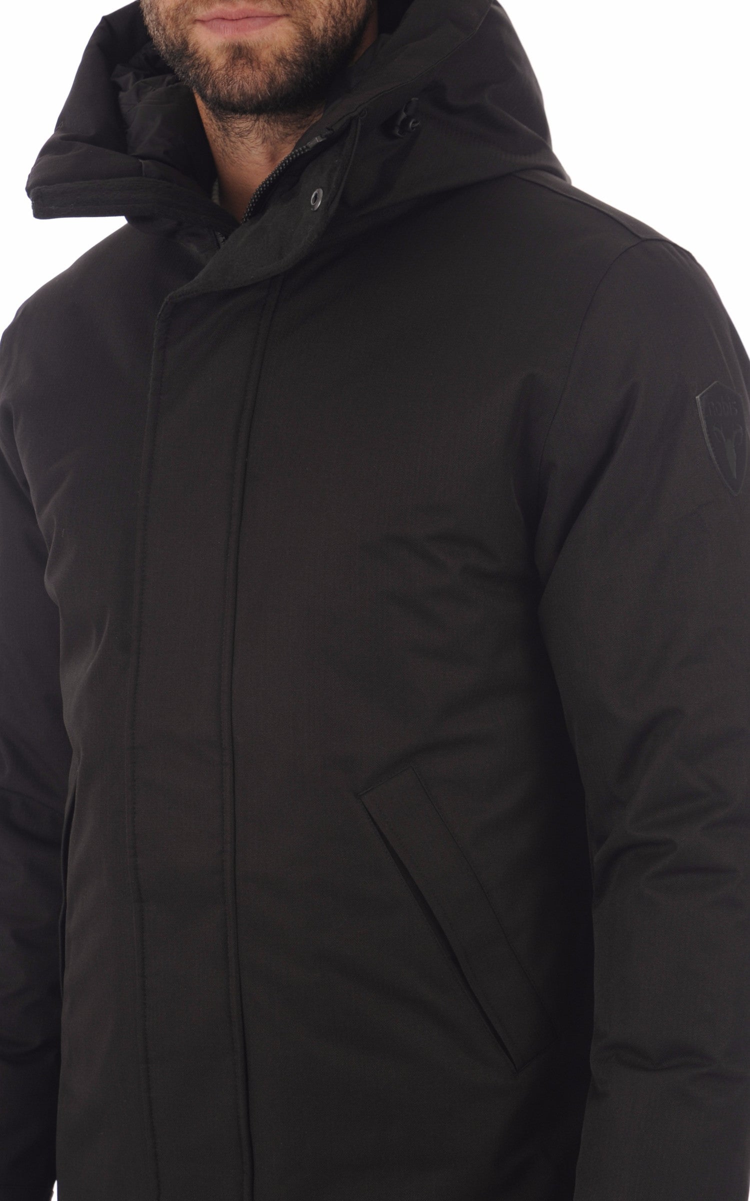A &quot;PIERRE&quot; Noir Nobis 3/4 Doudoune Homme details photo 5