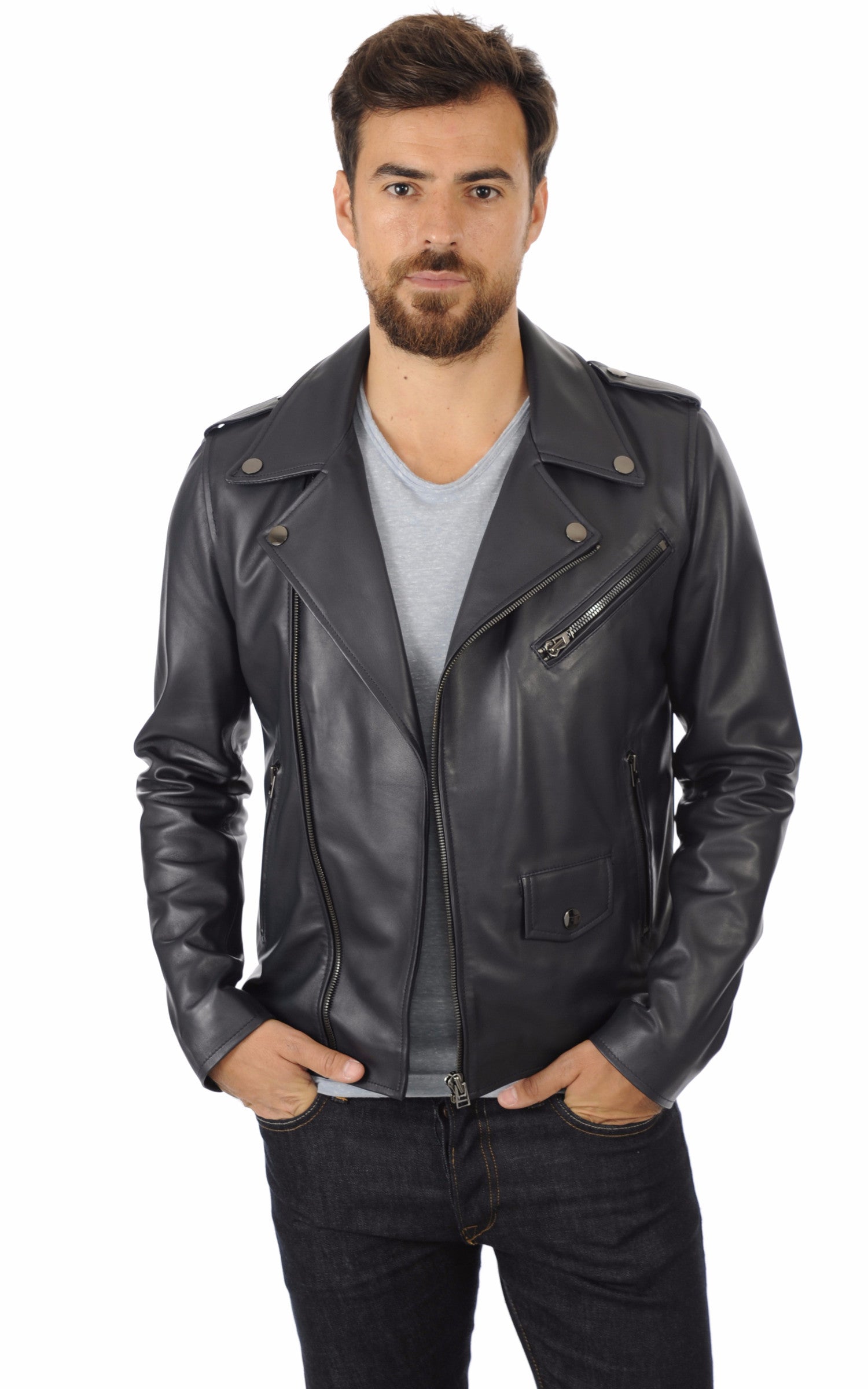 A &quot;SCARO FF&quot; Bleu Marine La Canadienne Perfecto Homme opened photo 1