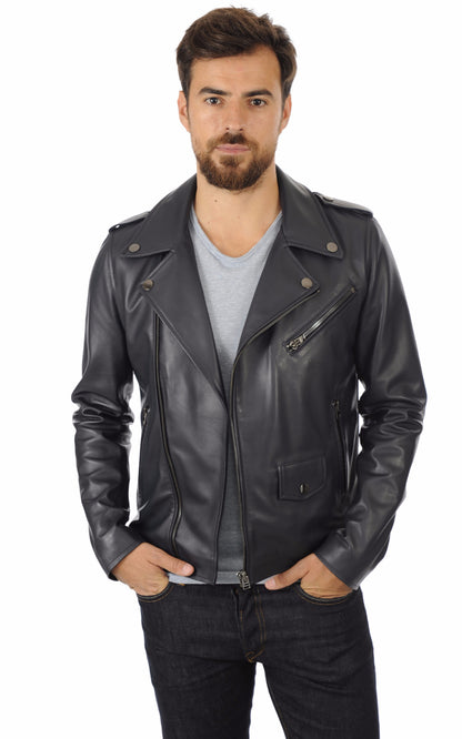 A &quot;SCARO FF&quot; Bleu Marine La Canadienne Perfecto Homme opened photo