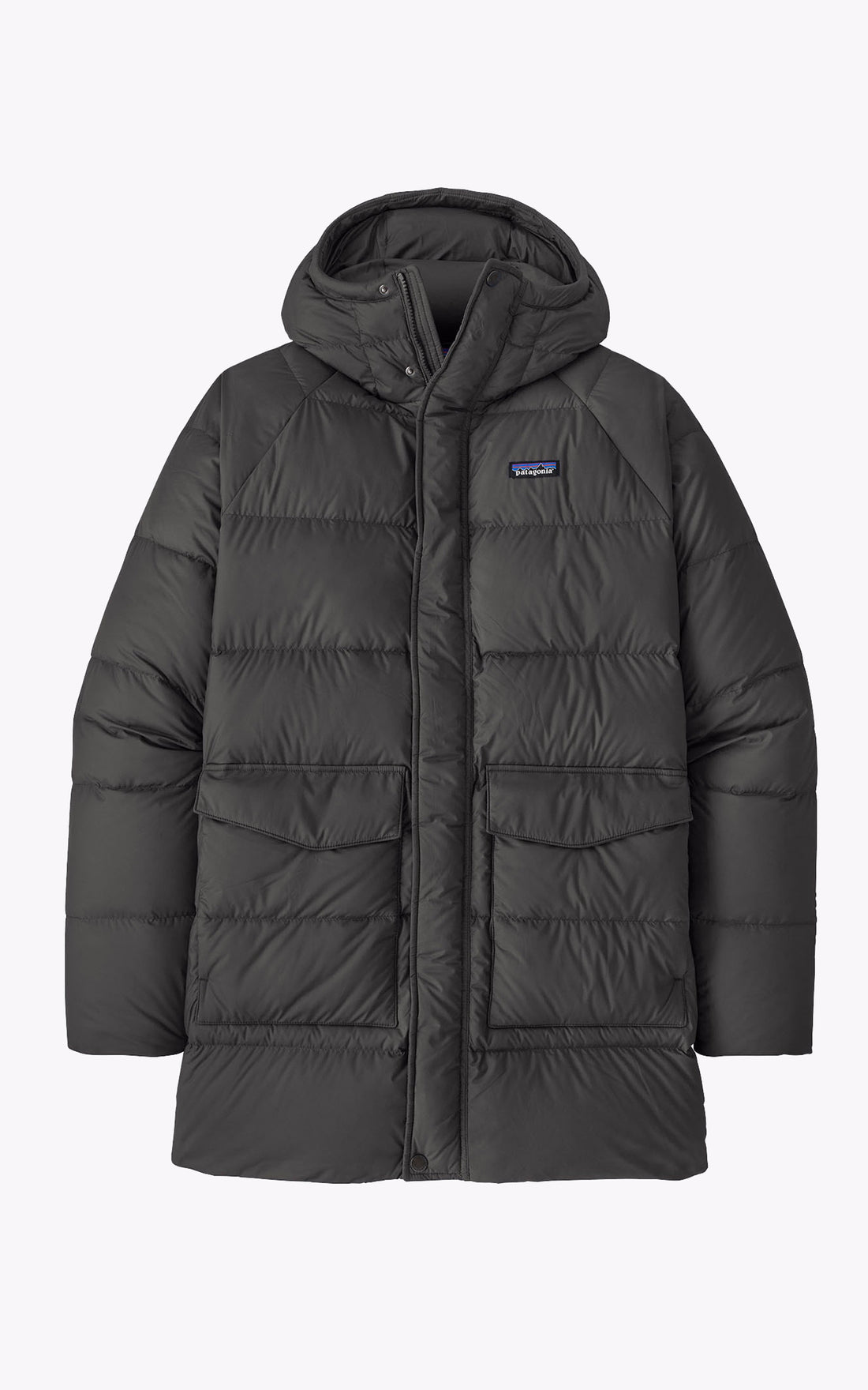 A &quot;SILENT DOWN PARKA&quot; Black Patagonia 3/4 Parka Homme opened photo