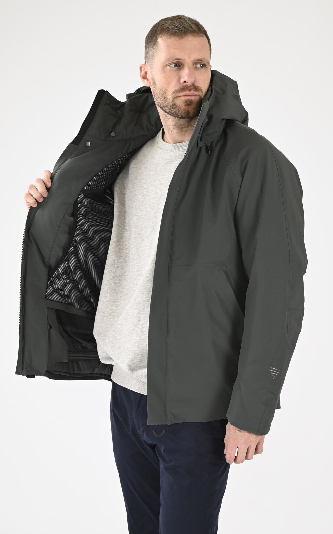 A &quot;WERYK QM482&quot; Vert Krakatau 3/4 Parka Homme opened photo
