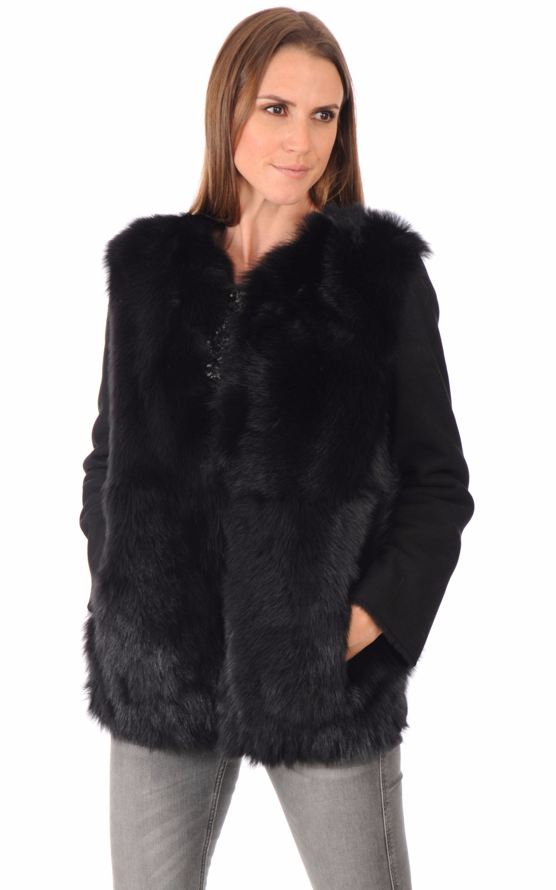 A &quot;LEONIE&quot; Noir JS Vassal Veste Femme opened photo