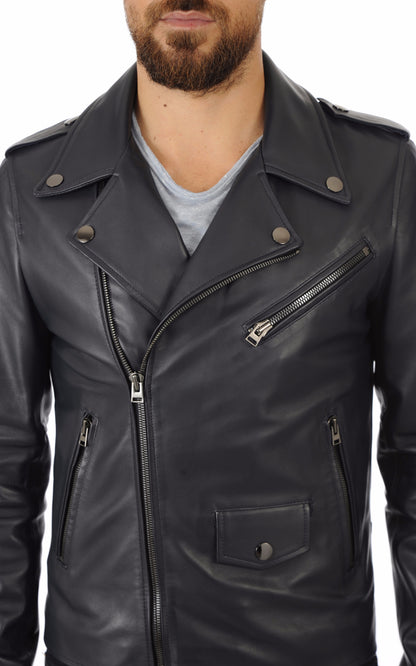 A &quot;SCARO FF&quot; Bleu Marine La Canadienne Perfecto Homme details photo