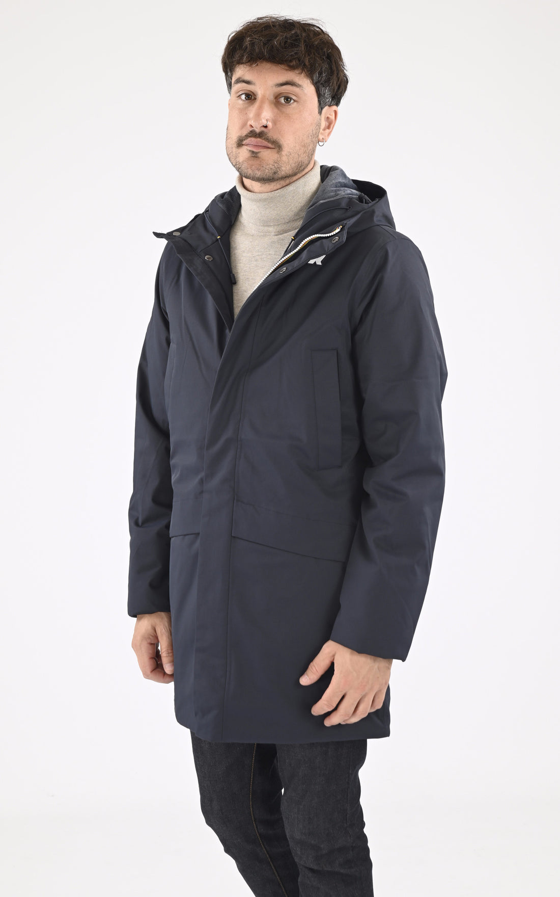 A &quot;JARNO TWILL MARMOTTA K8133FW&quot; Bleu Marine K-Way 3/4 Homme opened photo