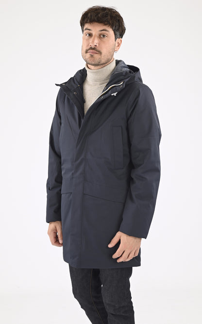 A &quot;JARNO TWILL MARMOTTA K8133FW&quot; Bleu Marine K-Way 3/4 Homme closed photo