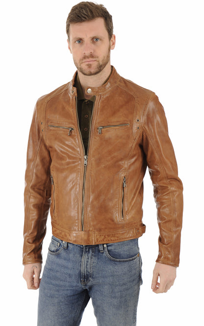 A &quot;DUSTIN 100233&quot; Cognac Daytona 73 Blouson Homme closed photo