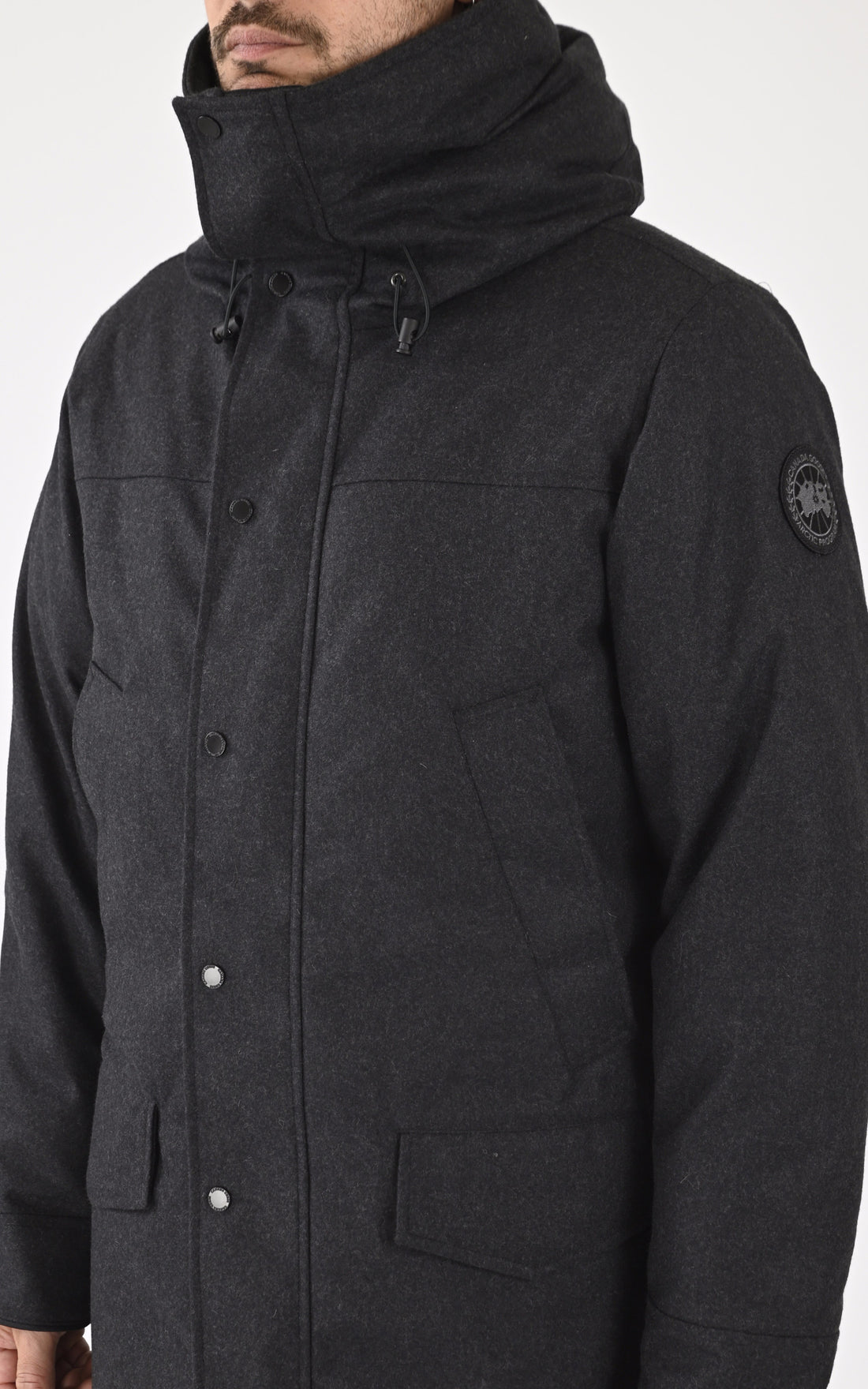 A &quot;LANGFORD WOOL 2062M1&quot; Gris Canada Goose 3/4 Doudoune Homme opened photo