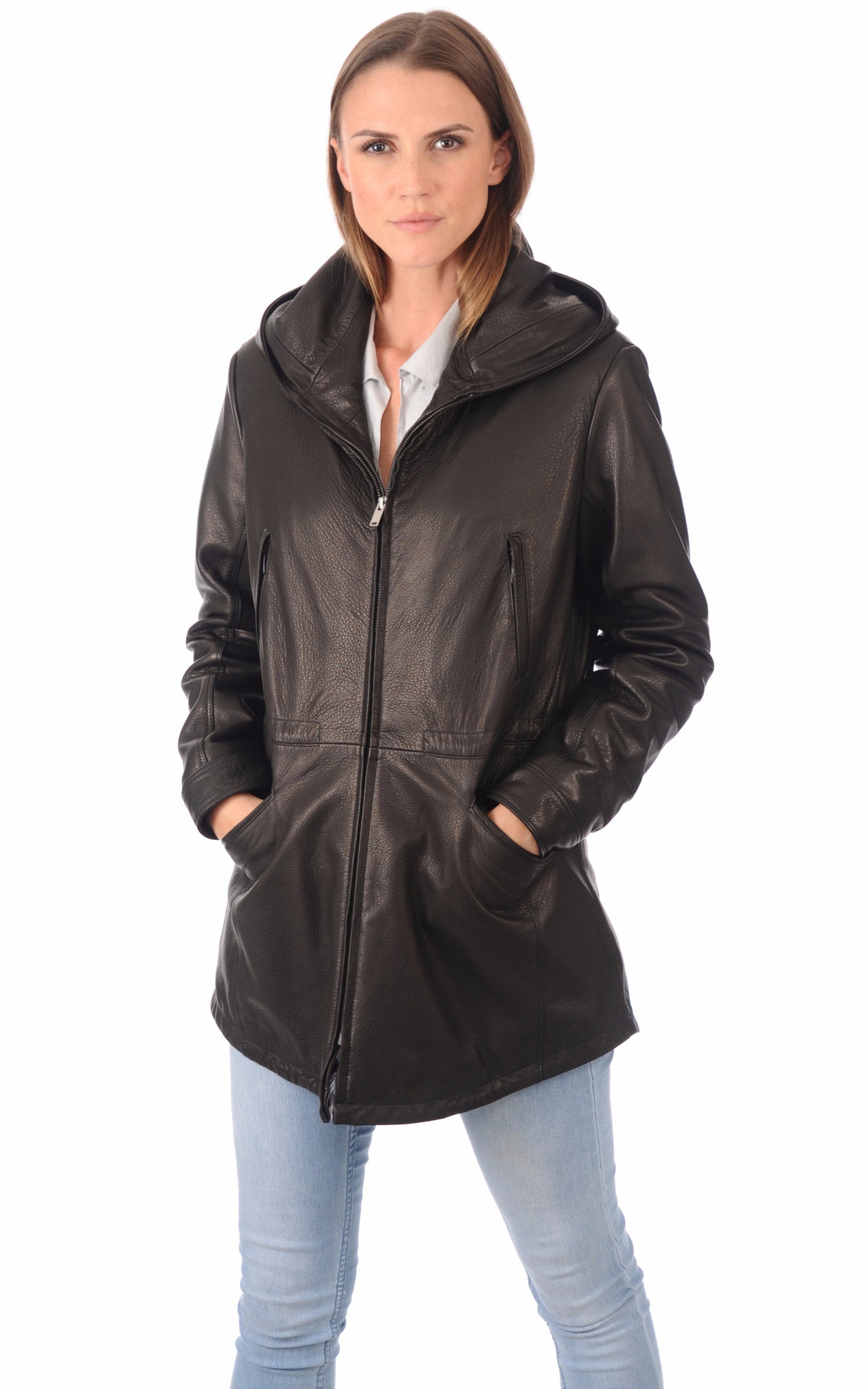 A &quot;IRENE&quot; Noir La Canadienne 3/4 Femme closed photo