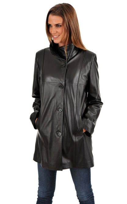 A &quot;CAROLINE&quot; Noir La Canadienne Veste Femme closed photo