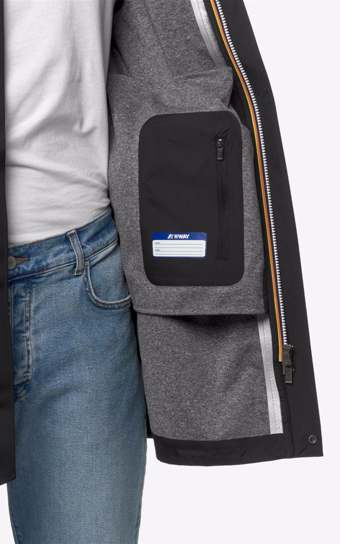 A &quot;TOMMY BONDED K5126SW&quot; Noir K-Way Veste Homme opened photo